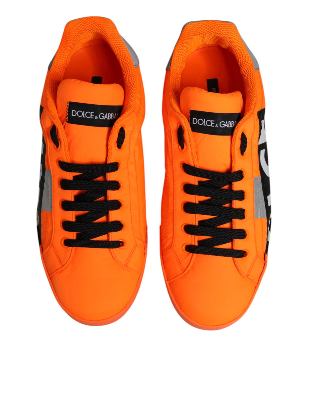 Dolce & Gabbana Orange Portofino Logo Tape Men Sneakers Shoes