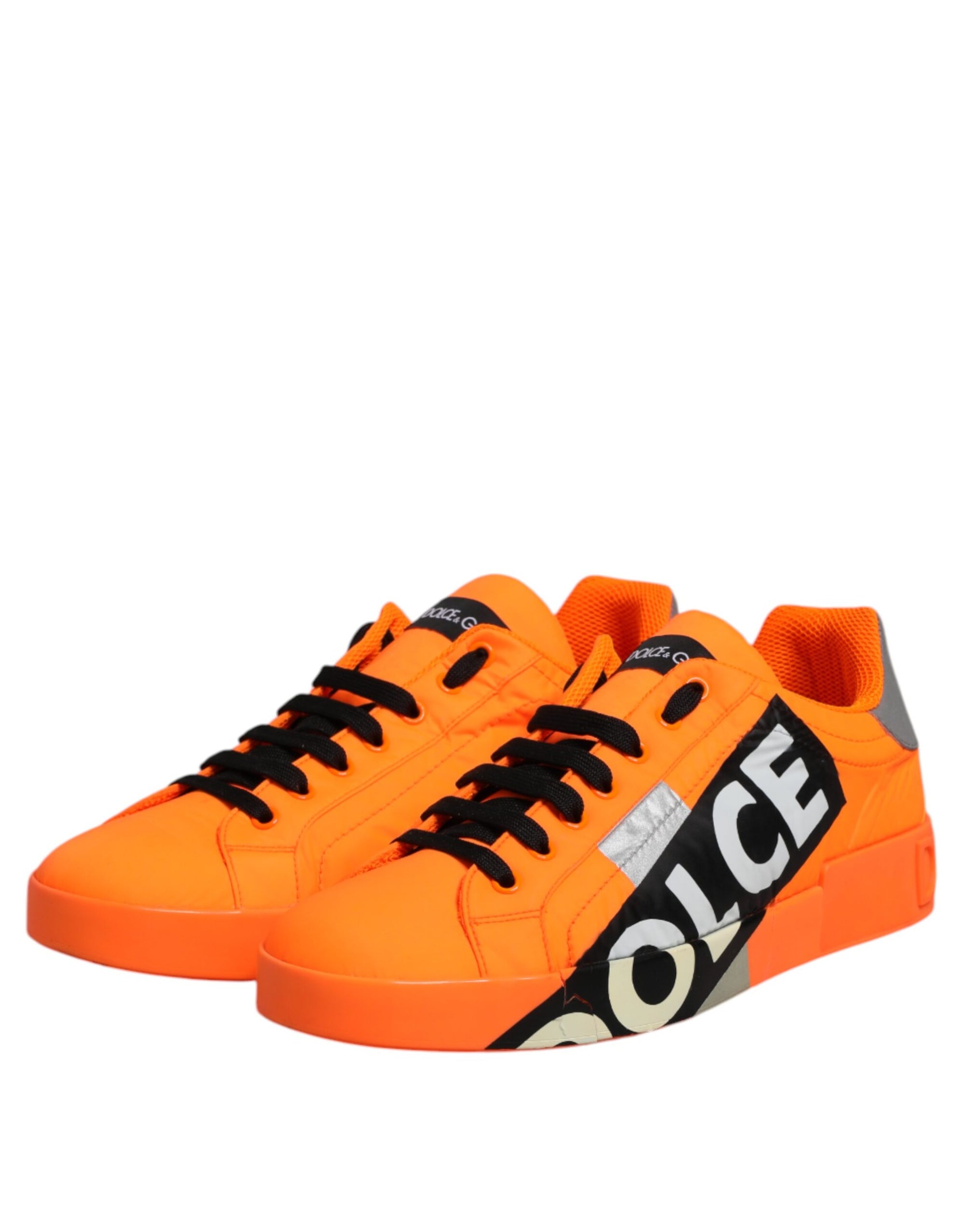 Dolce & Gabbana Orange Portofino Logo Tape Men Sneakers Shoes
