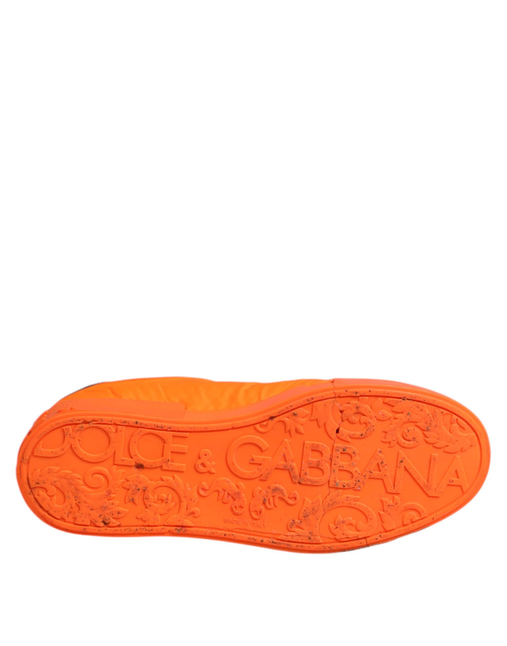 Dolce & Gabbana Orange Portofino Logo Tape Men Sneakers Shoes