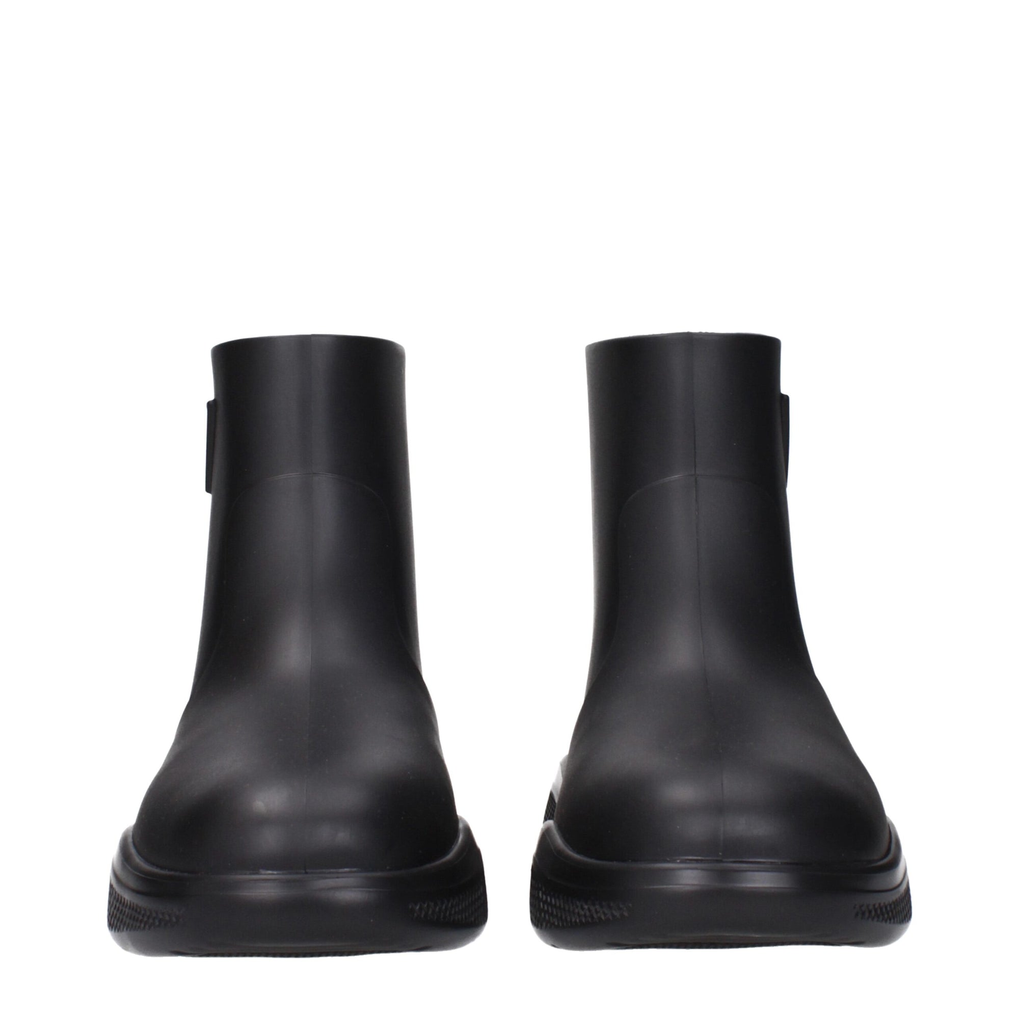 Prada Black Cotton Ankle Boots