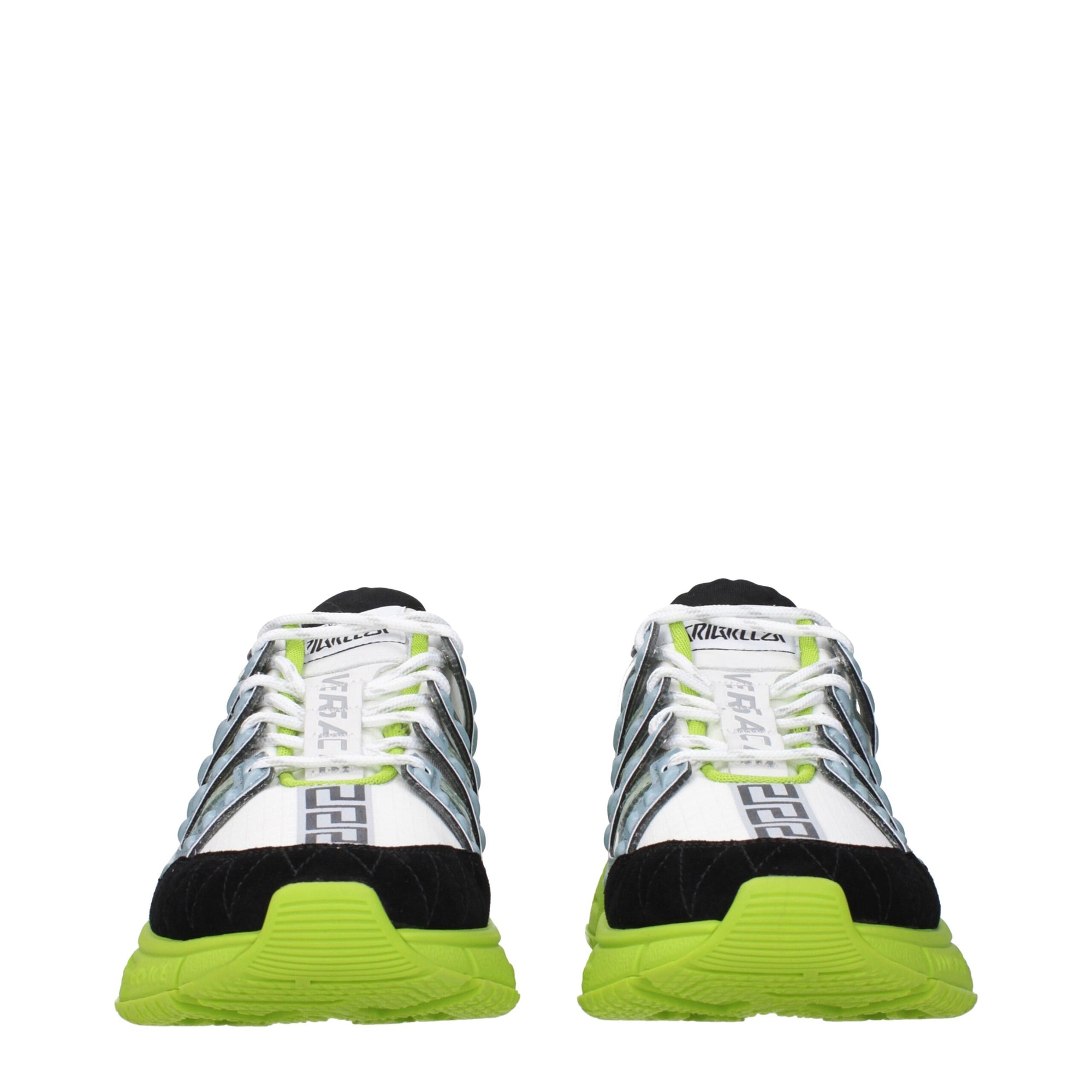 Versace White Fabric Athletic Sneakers