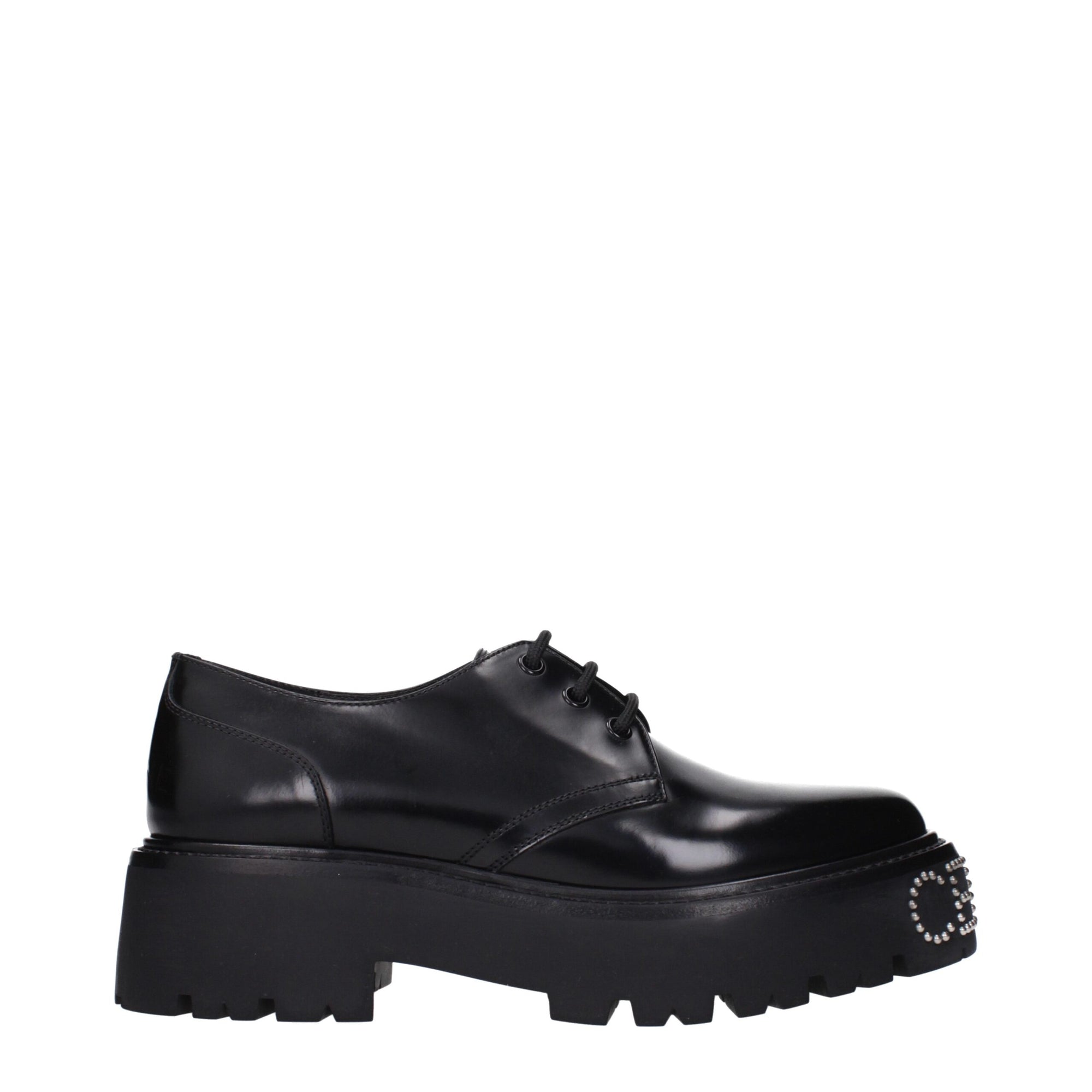 Celine Black Leather Oxfords And Derbies