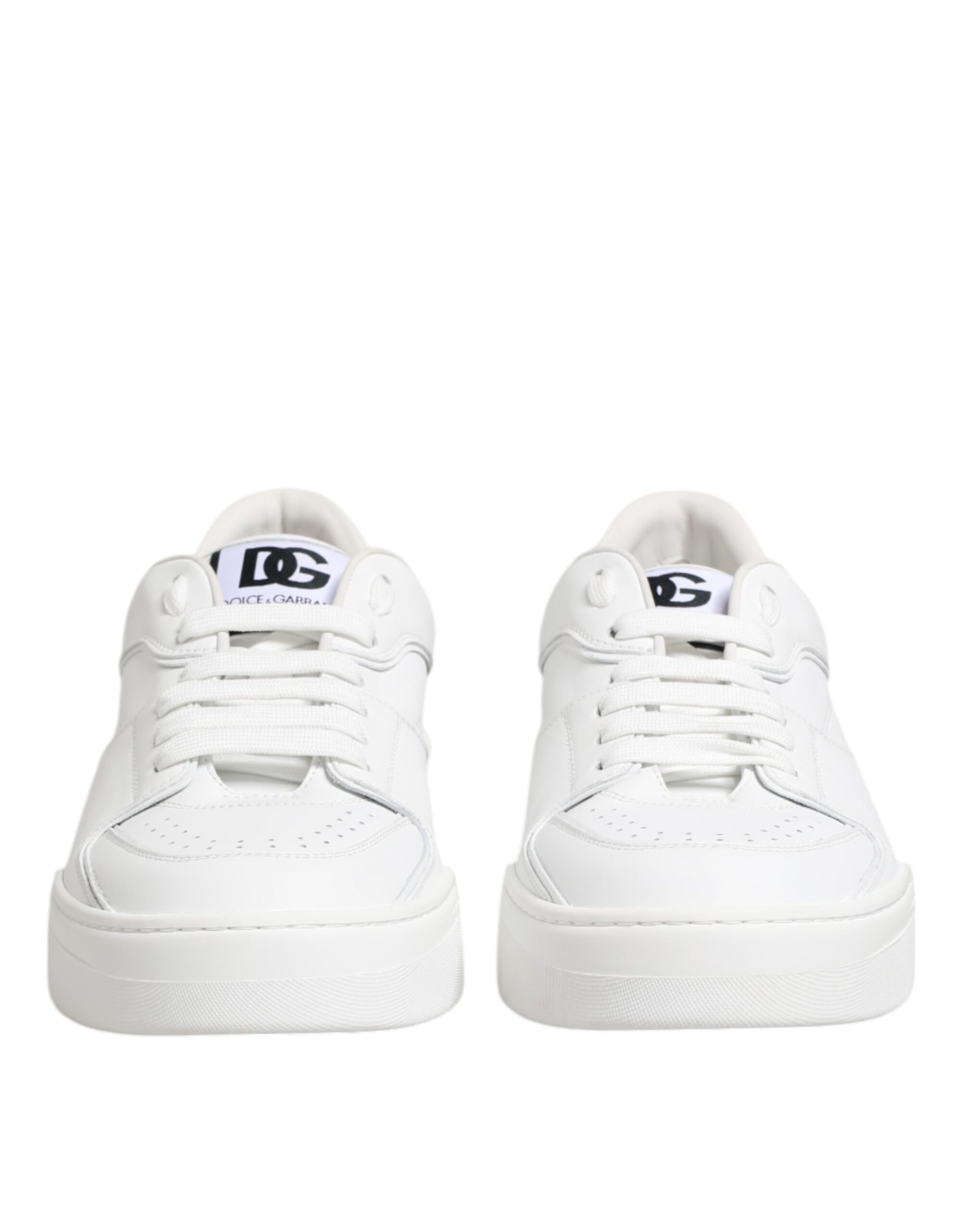 Dolce & Gabbana White Miami Leather Low Top Sneakers Shoes
