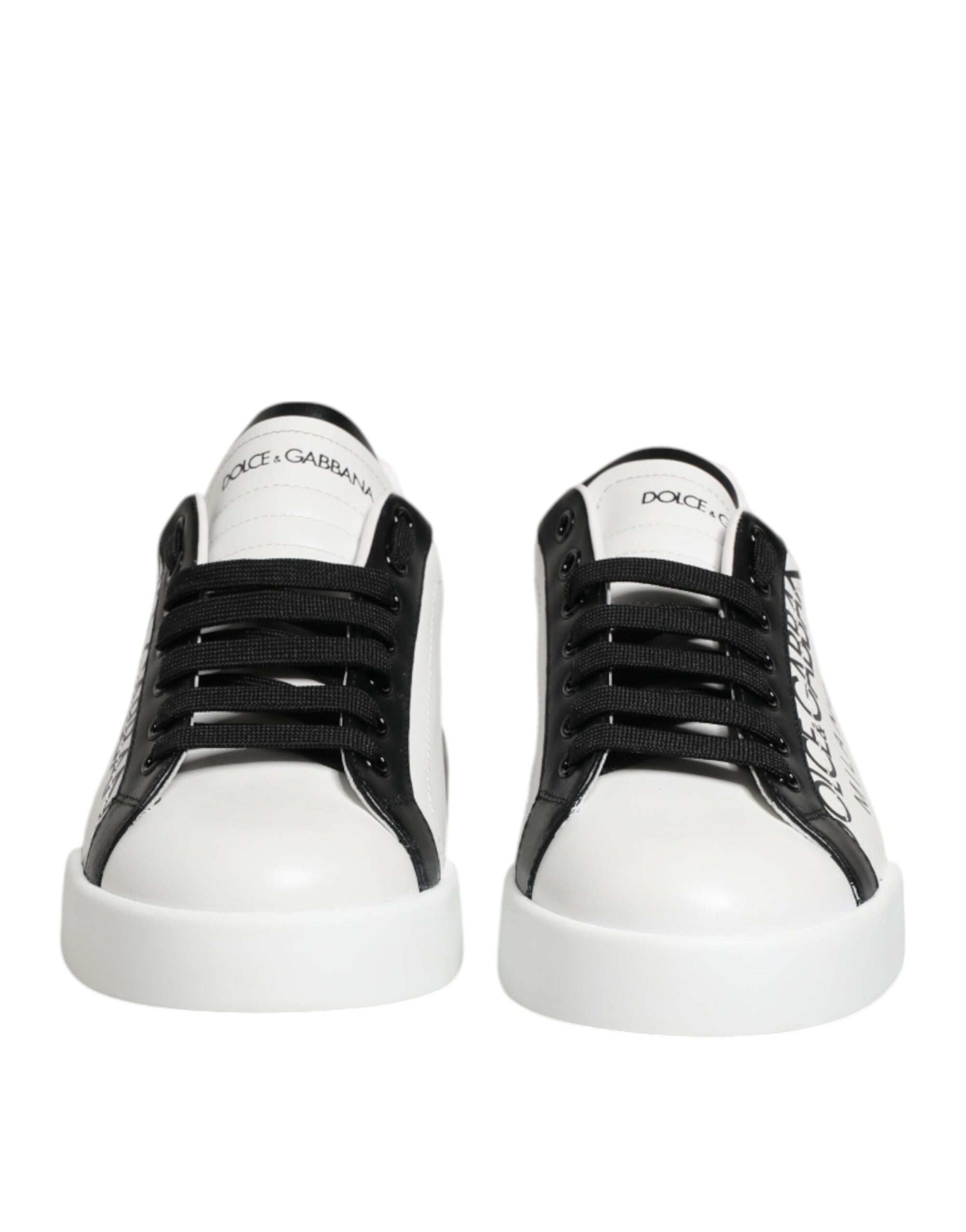 Dolce & Gabbana White Black Crown Low Top Men Sneakers Shoes