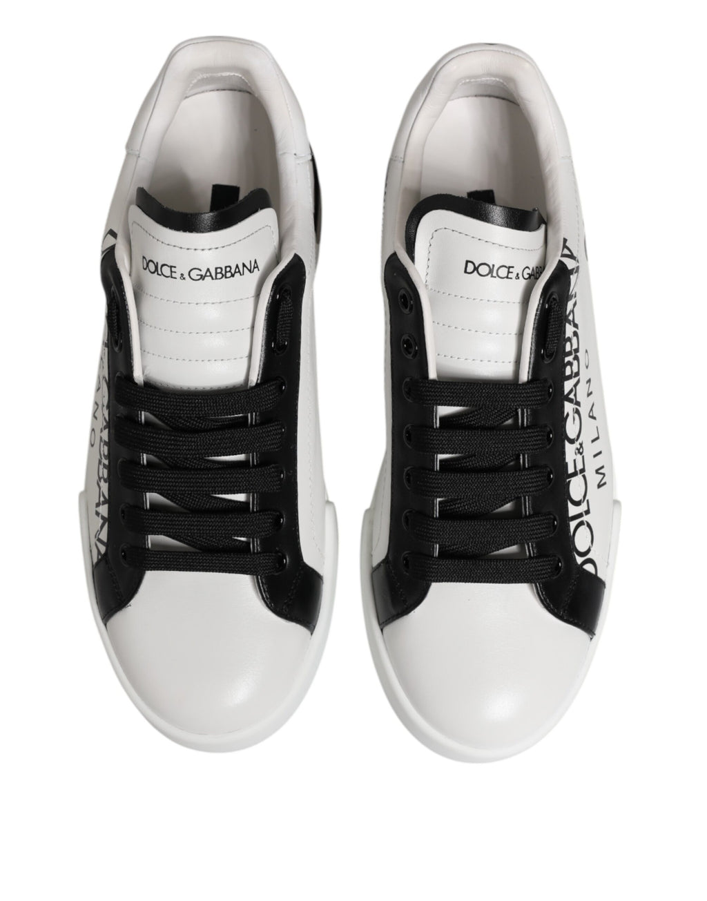 Dolce & Gabbana White Black Crown Low Top Men Sneakers Shoes