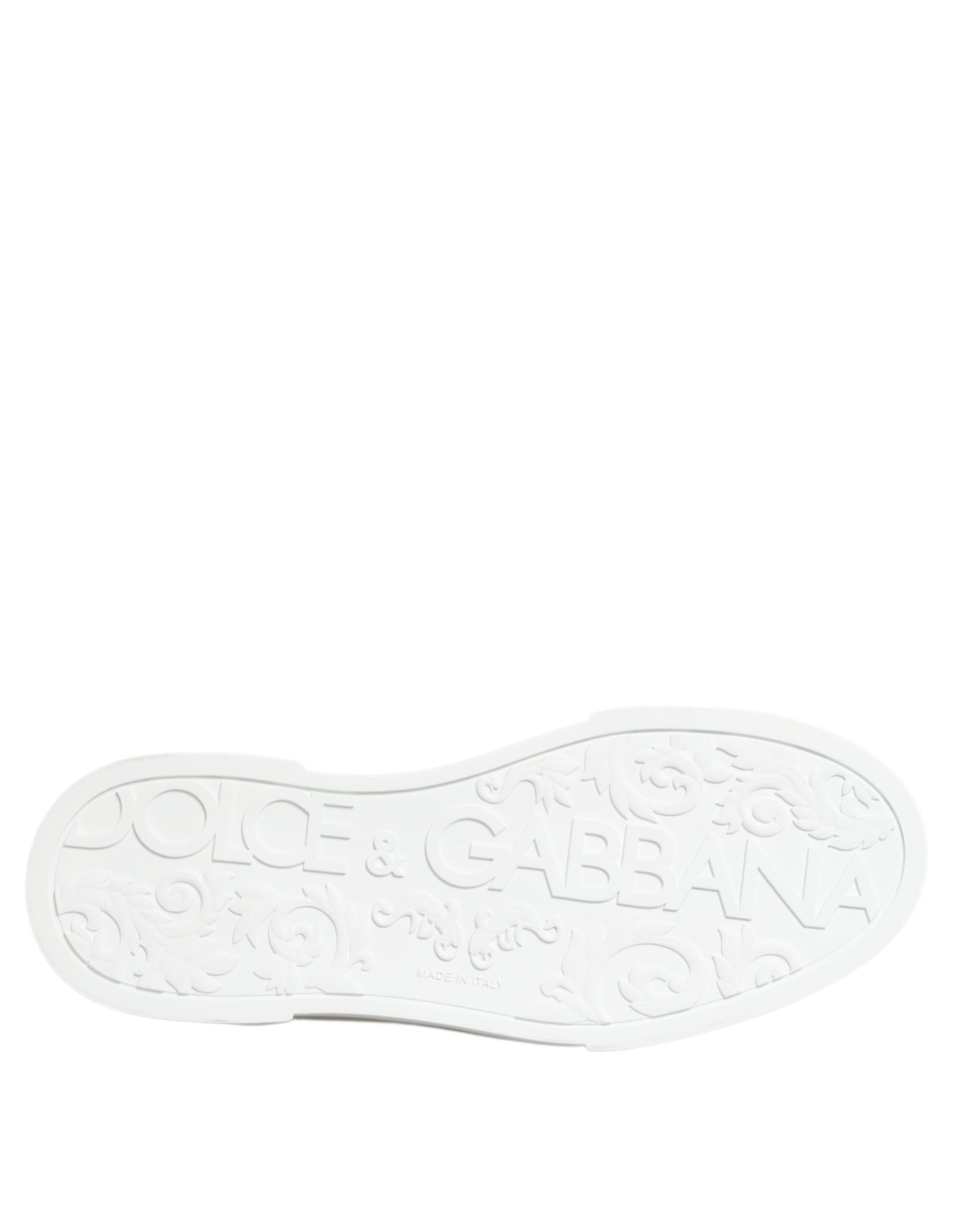 Dolce & Gabbana White Black Crown Low Top Men Sneakers Shoes