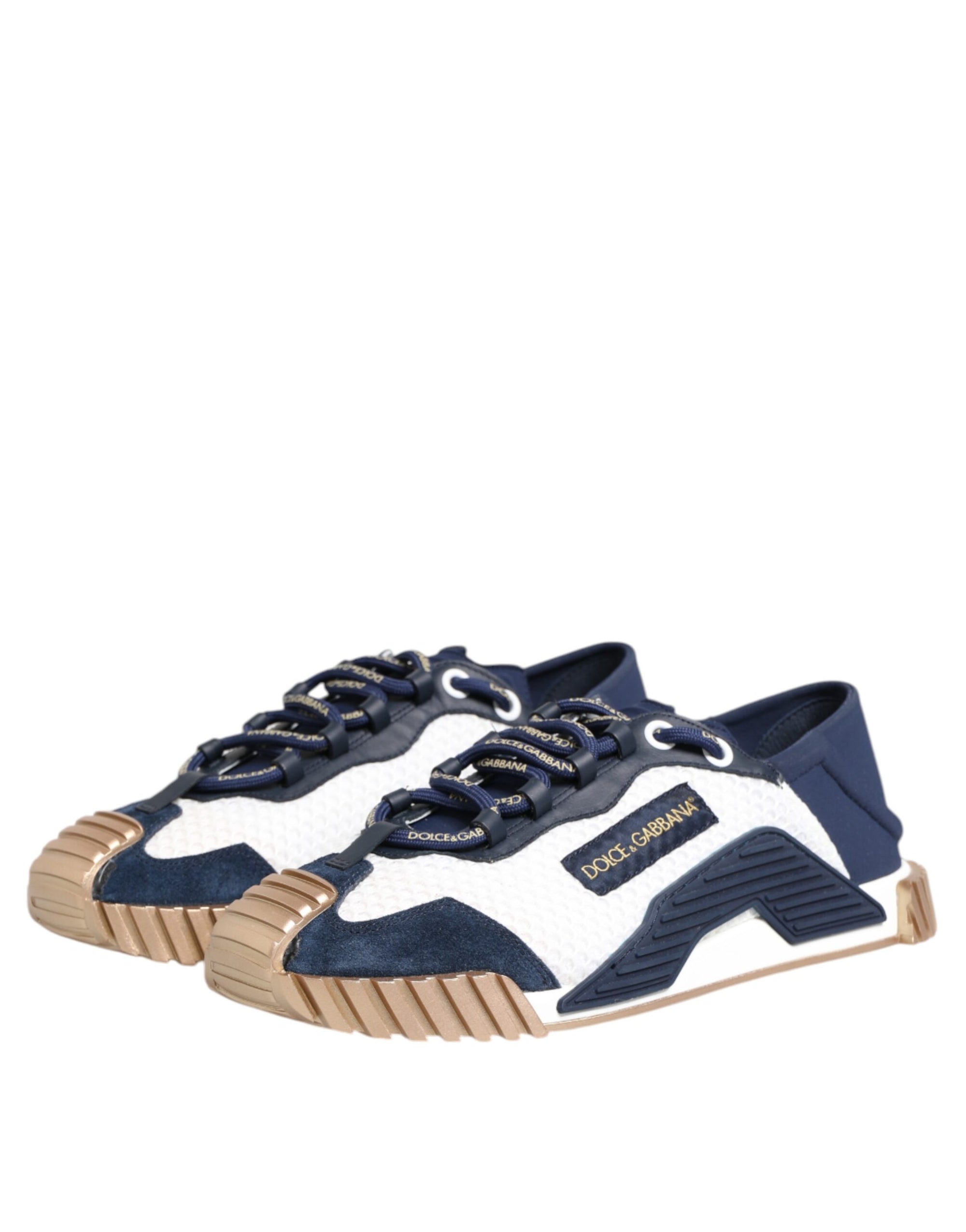 Dolce & Gabbana Blue White Low Top NS1 Men Sneakers Shoes
