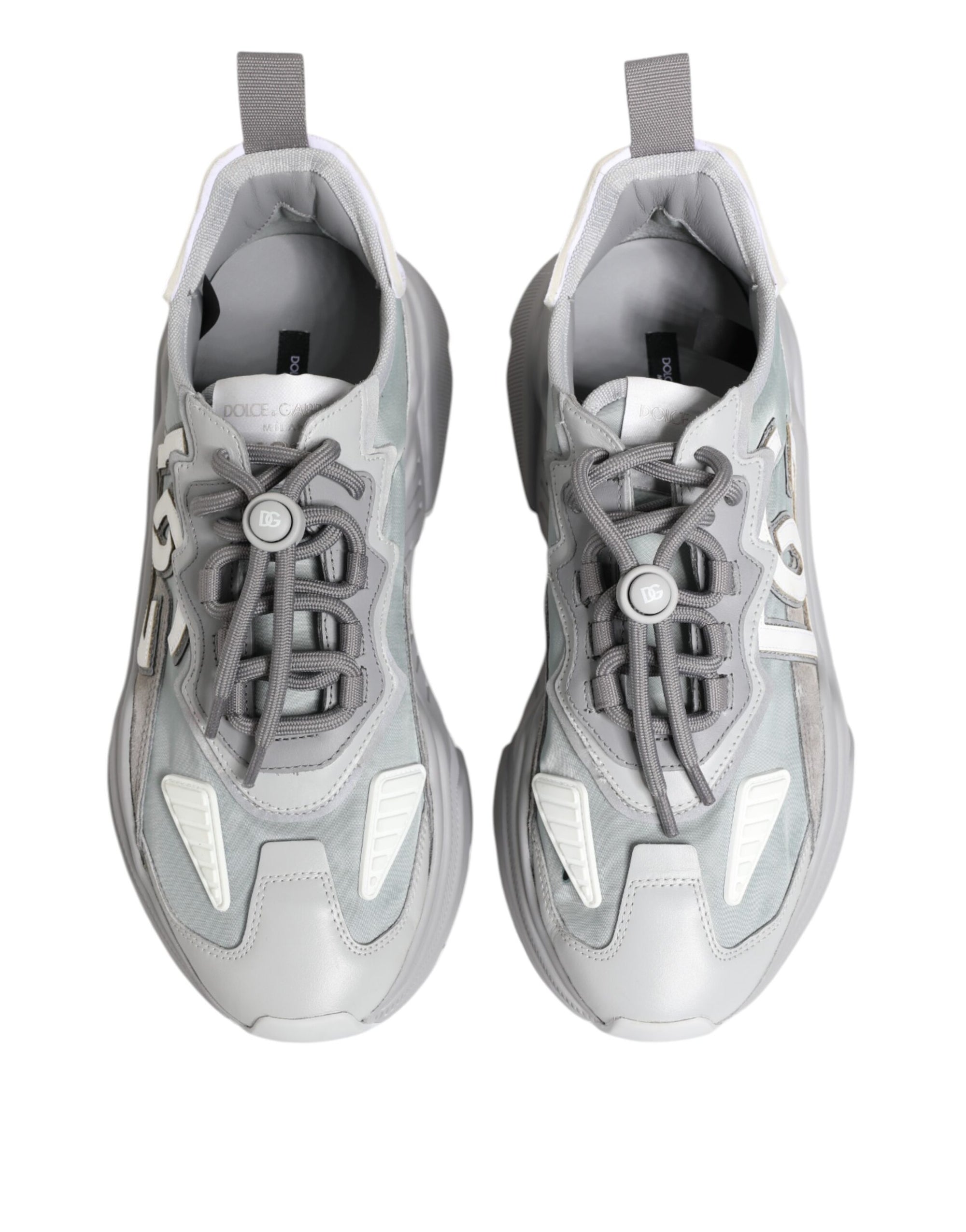 Dolce & Gabbana Gray Silver Daymaster Low Top Sneakers Shoes