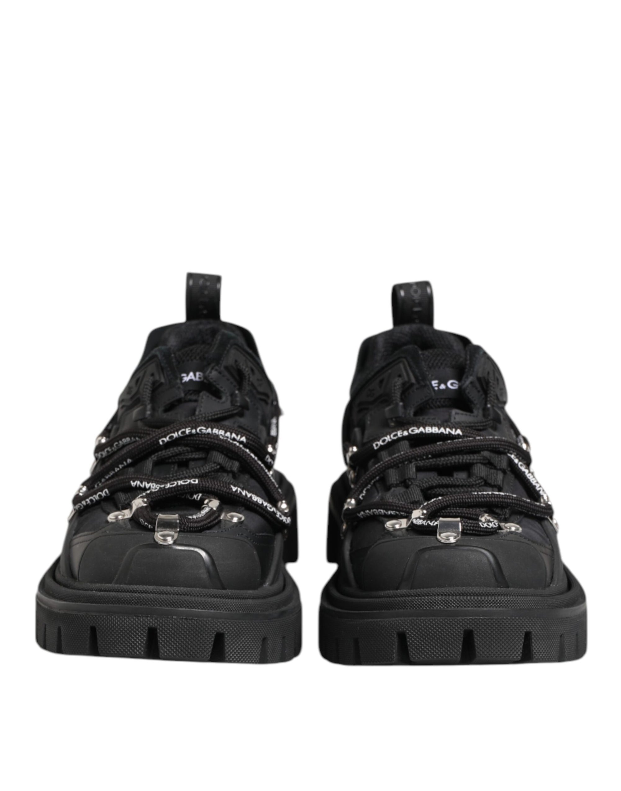 Dolce & Gabbana Black Low Top Lace Up Trekking Sneakers Shoes