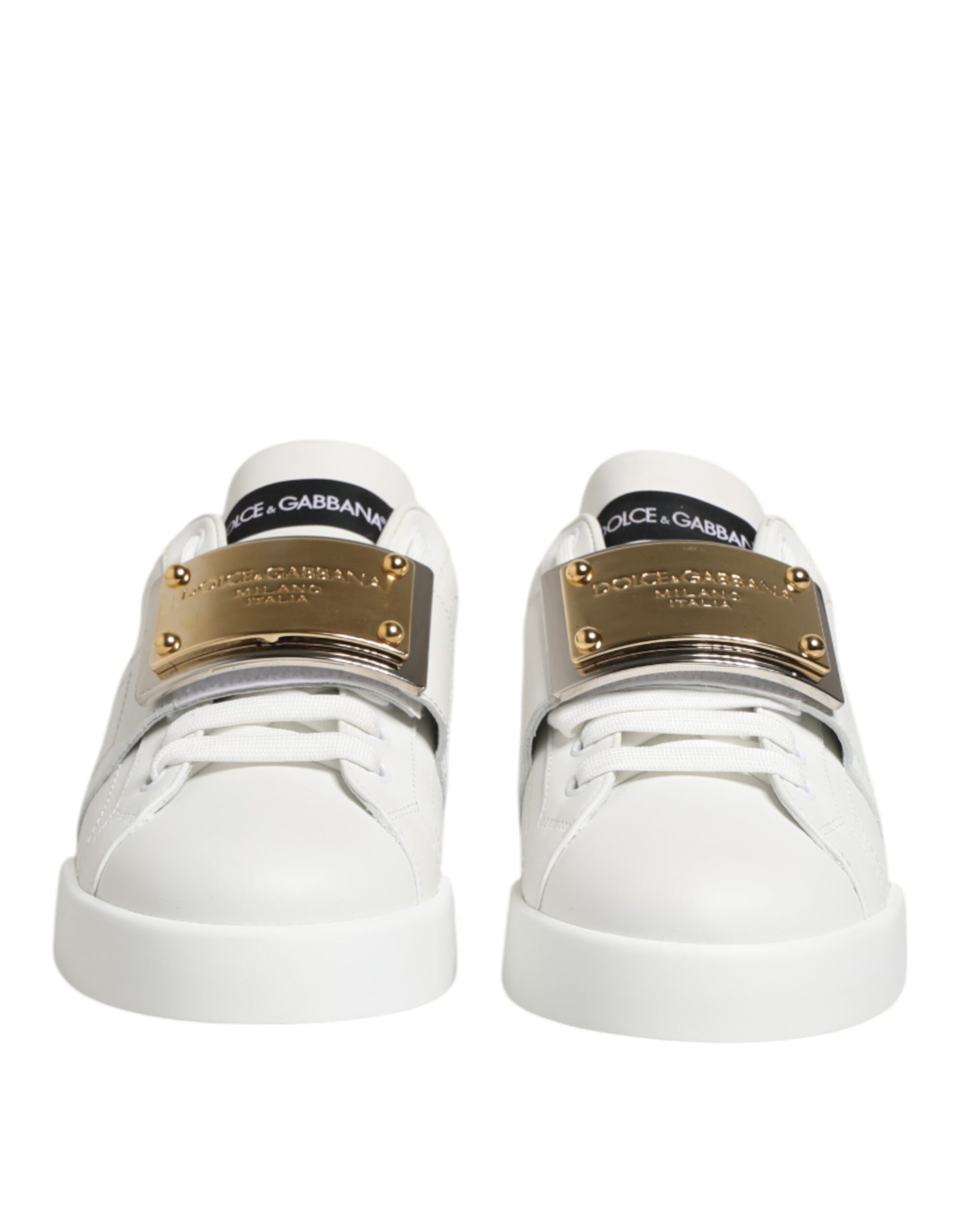 Dolce & Gabbana White Logo Plaque Low Top Men Sneakers Shoes