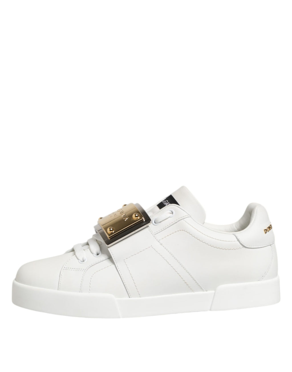 Dolce & Gabbana White Logo Plaque Low Top Men Sneakers Shoes