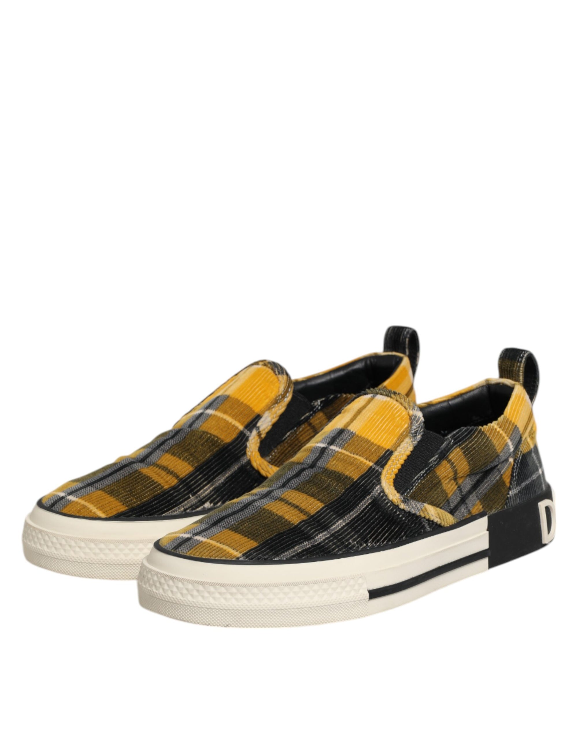 Dolce & Gabbana Multicolor Portofino Tartan Check Sneakers Shoes
