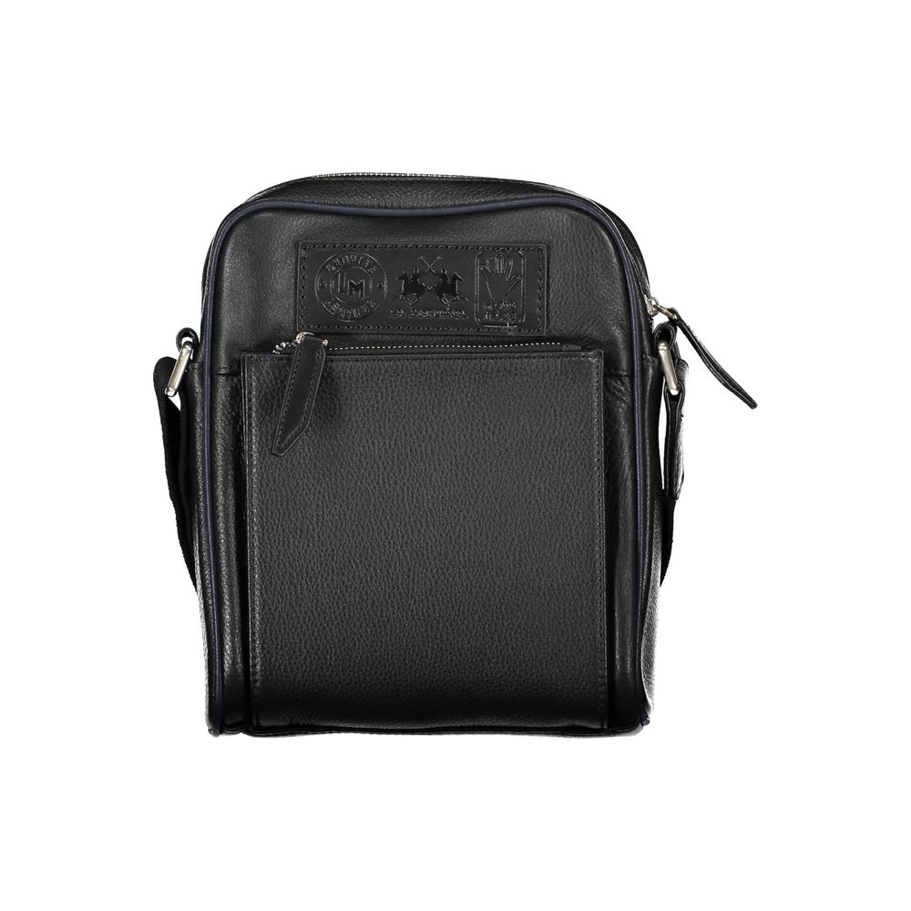 La Martina Black Leather Shoulder Bag