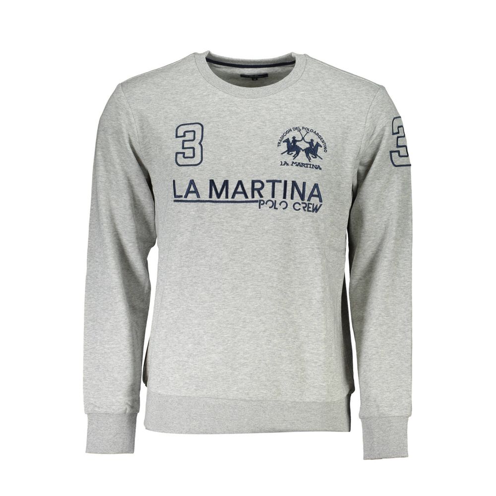 La Martina Gray Cotton Sweater