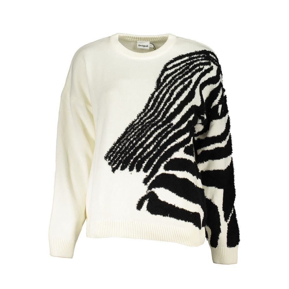 Desigual White Cotton Sweater