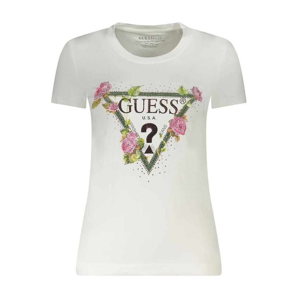 Guess Jeans White Cotton Tops & T-Shirt