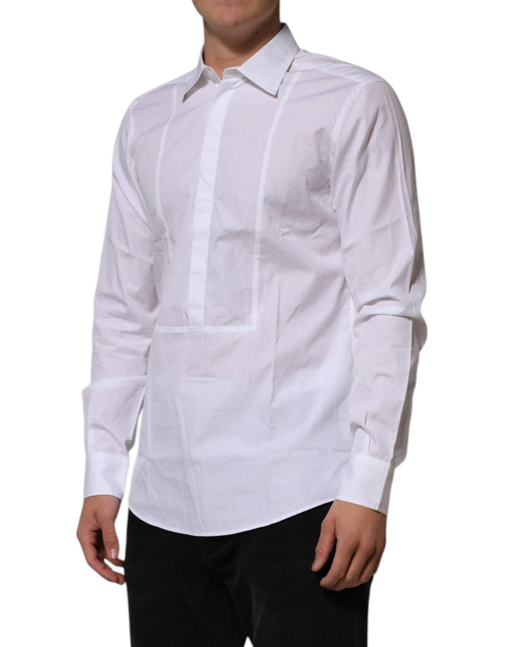 Dolce & Gabbana White Poplin Cotton Formal Men Dress Shirt