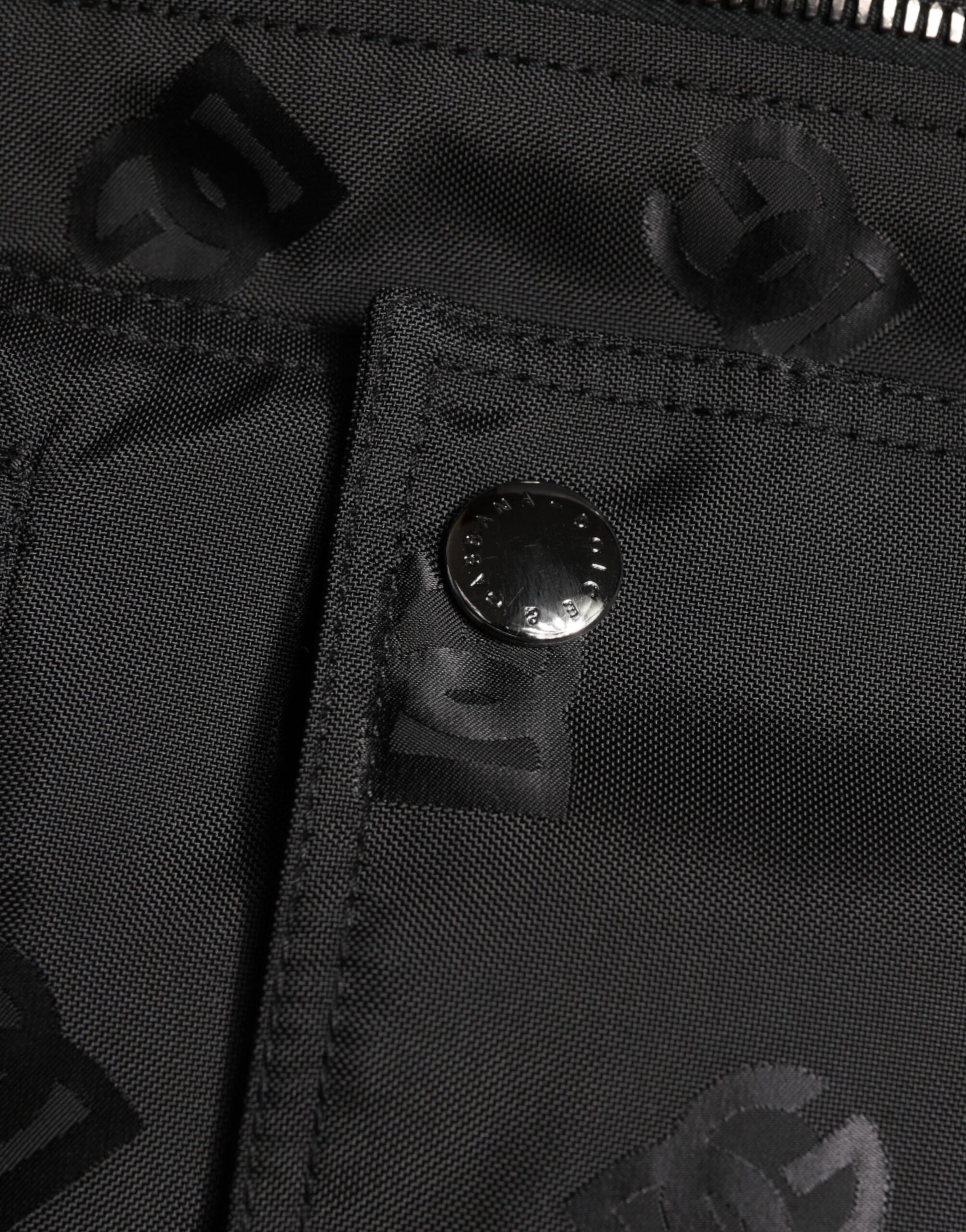 Dolce & Gabbana Black Cargo Windbraker Logo Mania Jacket