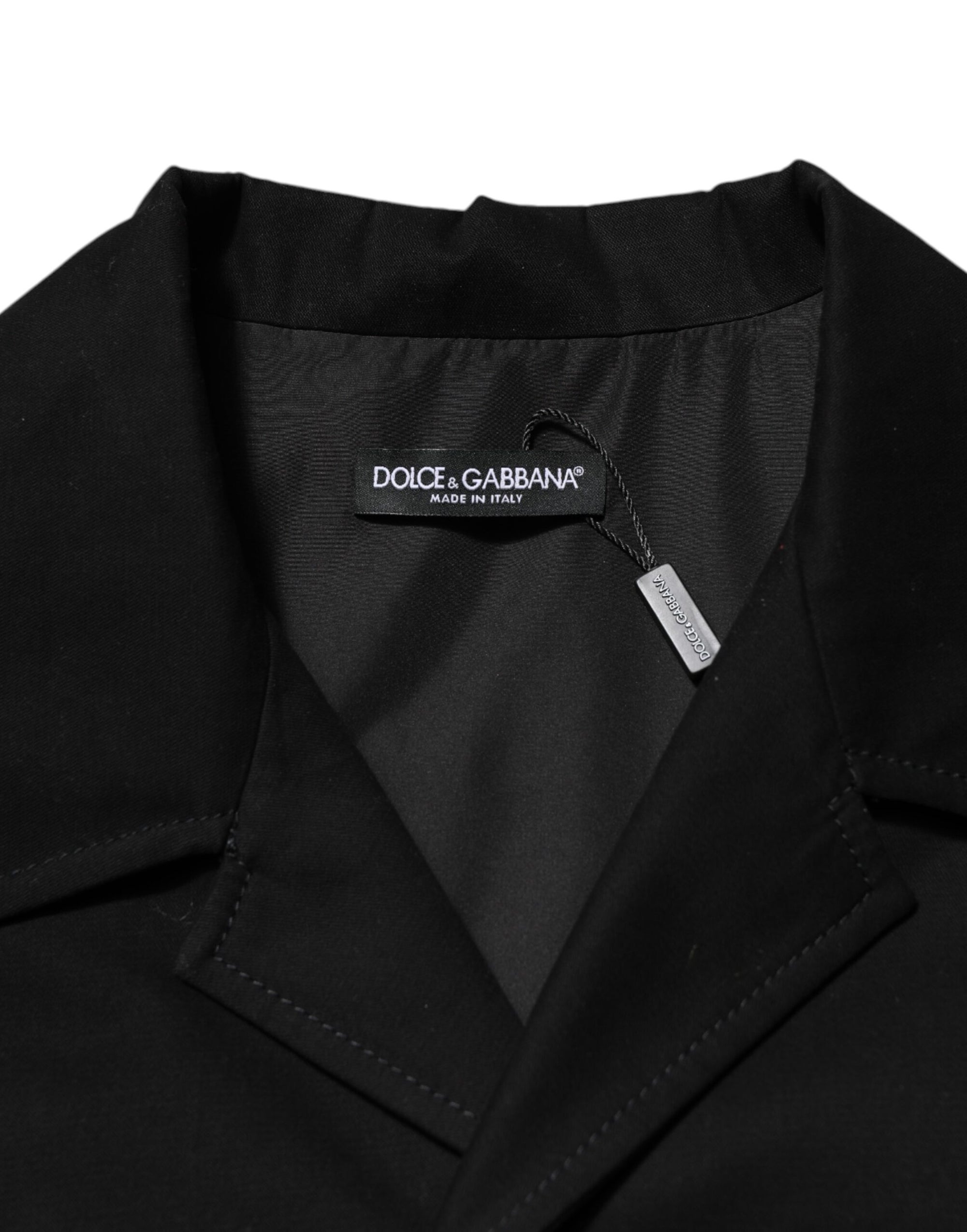 Dolce & Gabbana Black Short Sleeve Button Men Casual Shirt