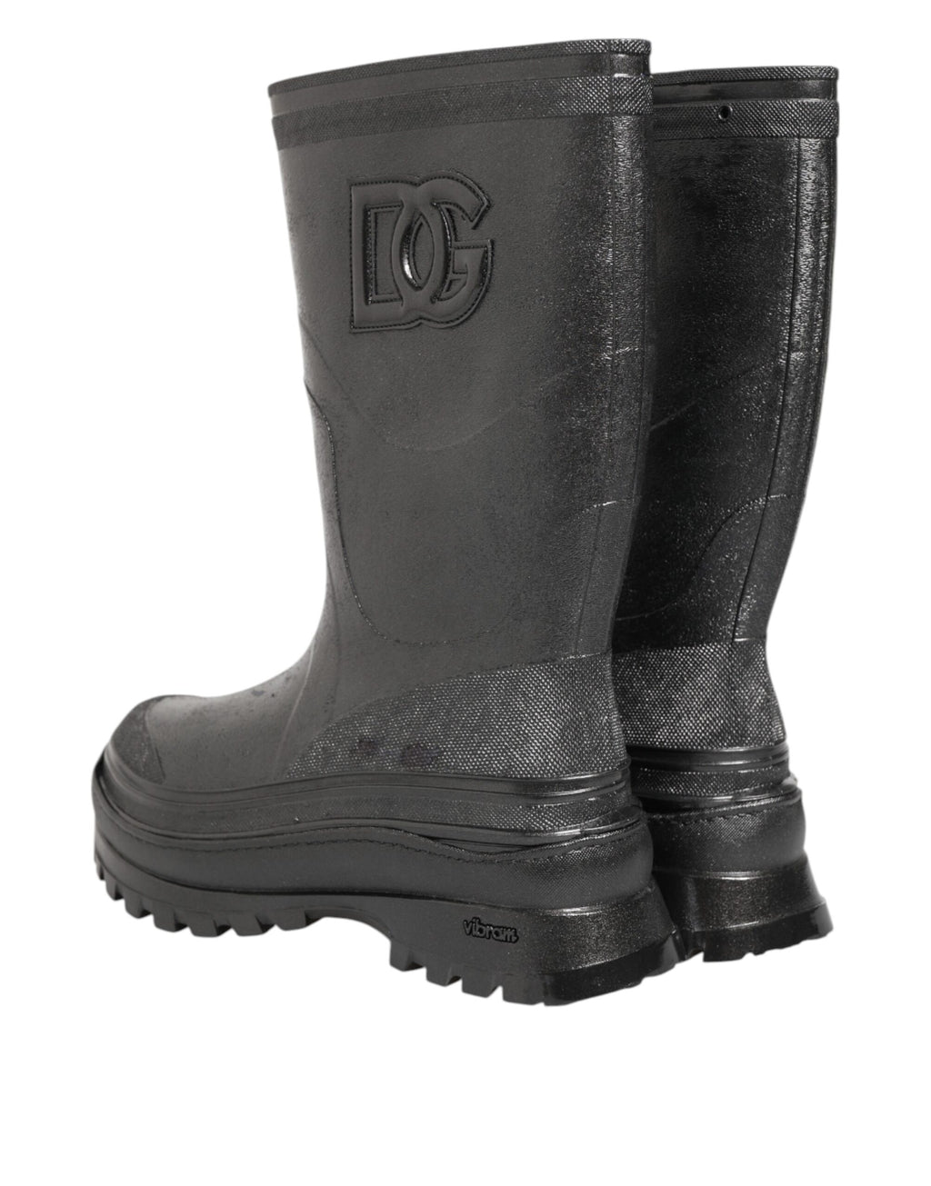 Dolce & Gabbana Metallic Gray Pull On Rain Boots Shoes