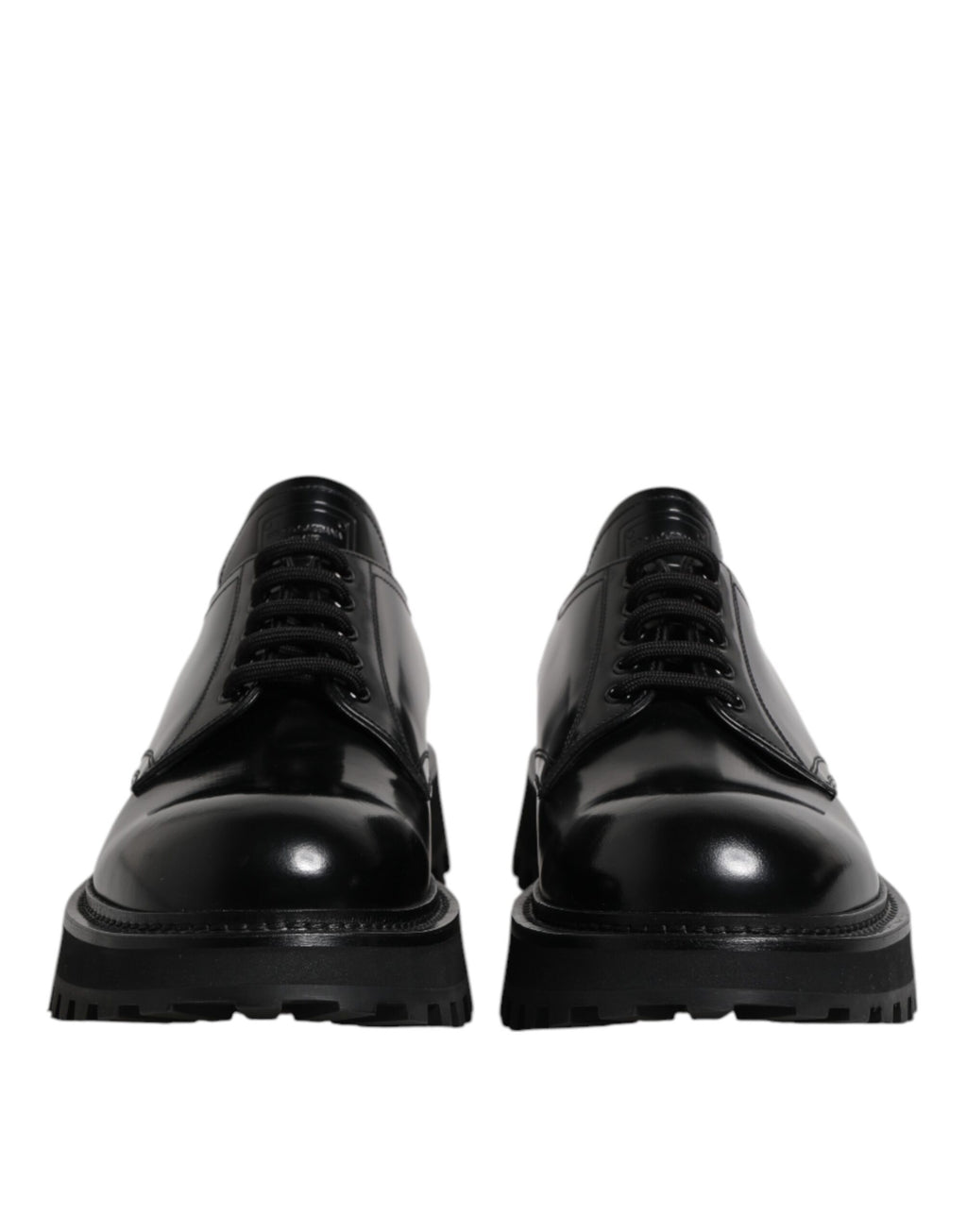 Dolce & Gabbana Black Leather Lace Up Trekking Dress Shoes
