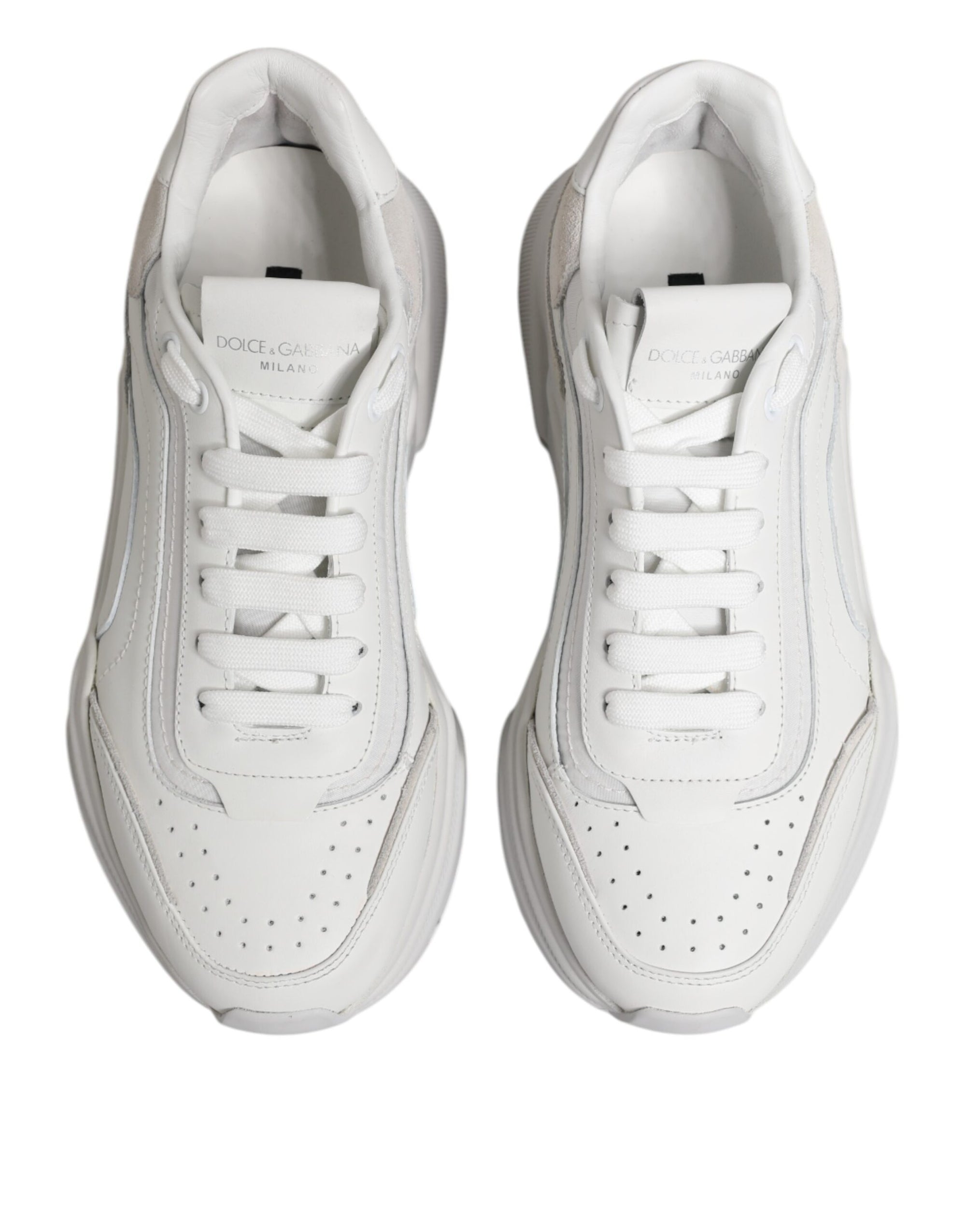 Dolce & Gabbana White Leather Daymaster Low Top Sneakers Shoes