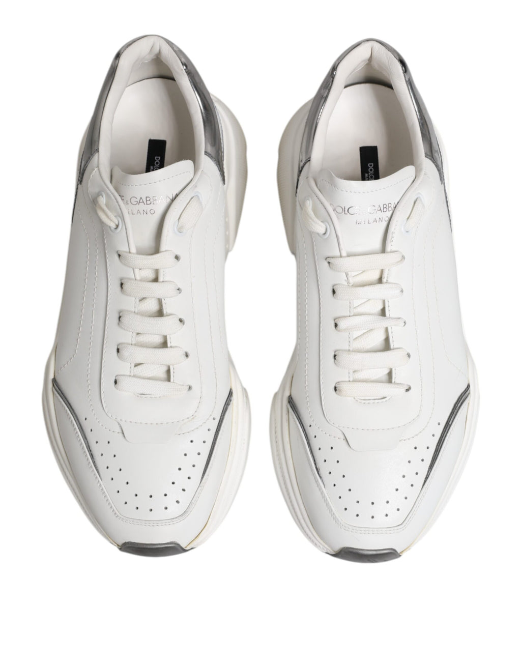 Dolce & Gabbana White Daymaster Leather Low Top Sneakers Shoes
