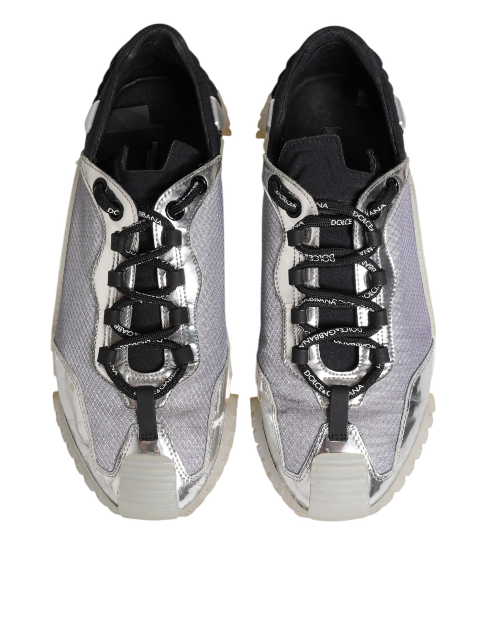 Dolce & Gabbana Black Silver NS1 Men Low Top Sneakers Shoes
