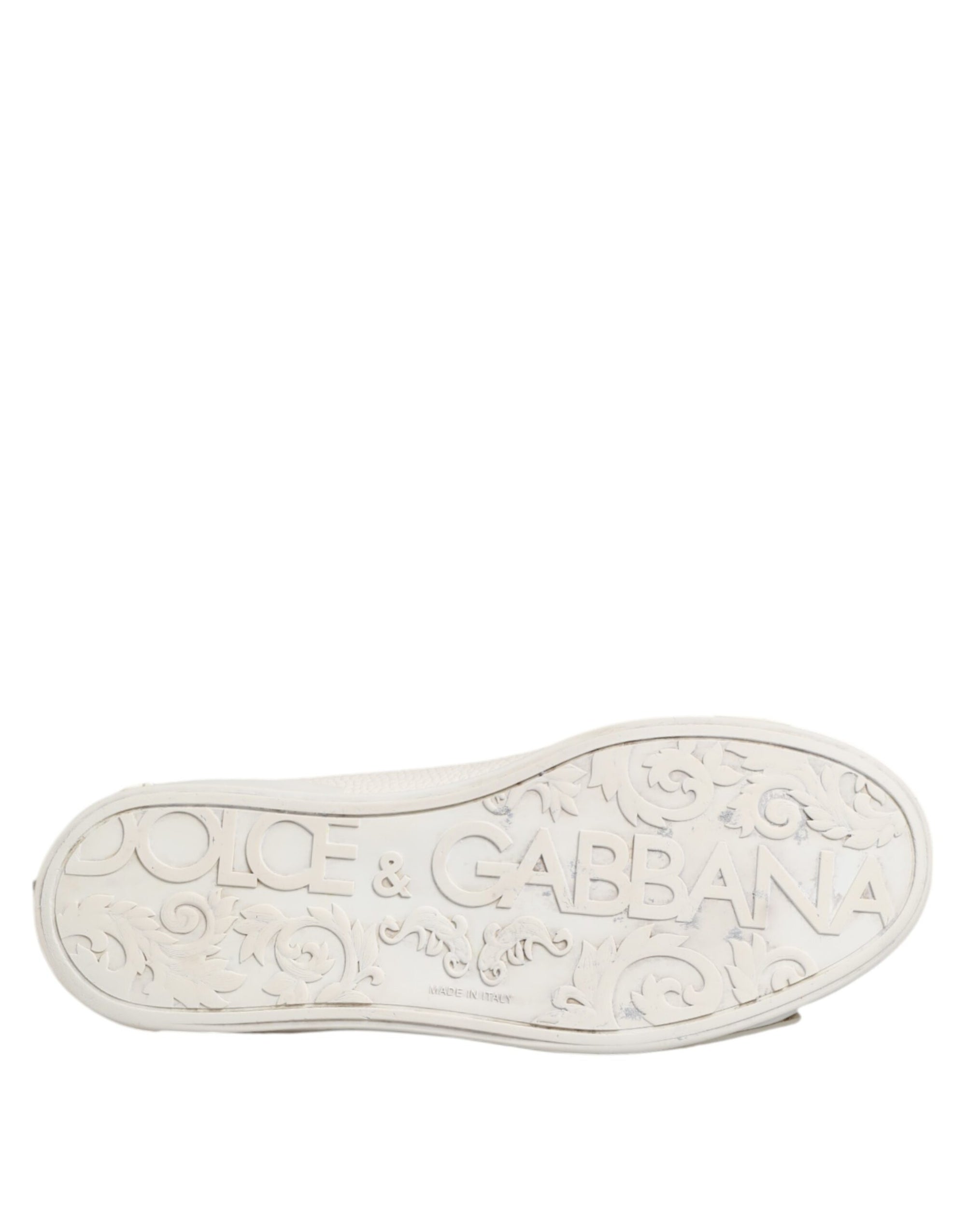 Dolce & Gabbana White Leather Mid Top Sneakers Shoes