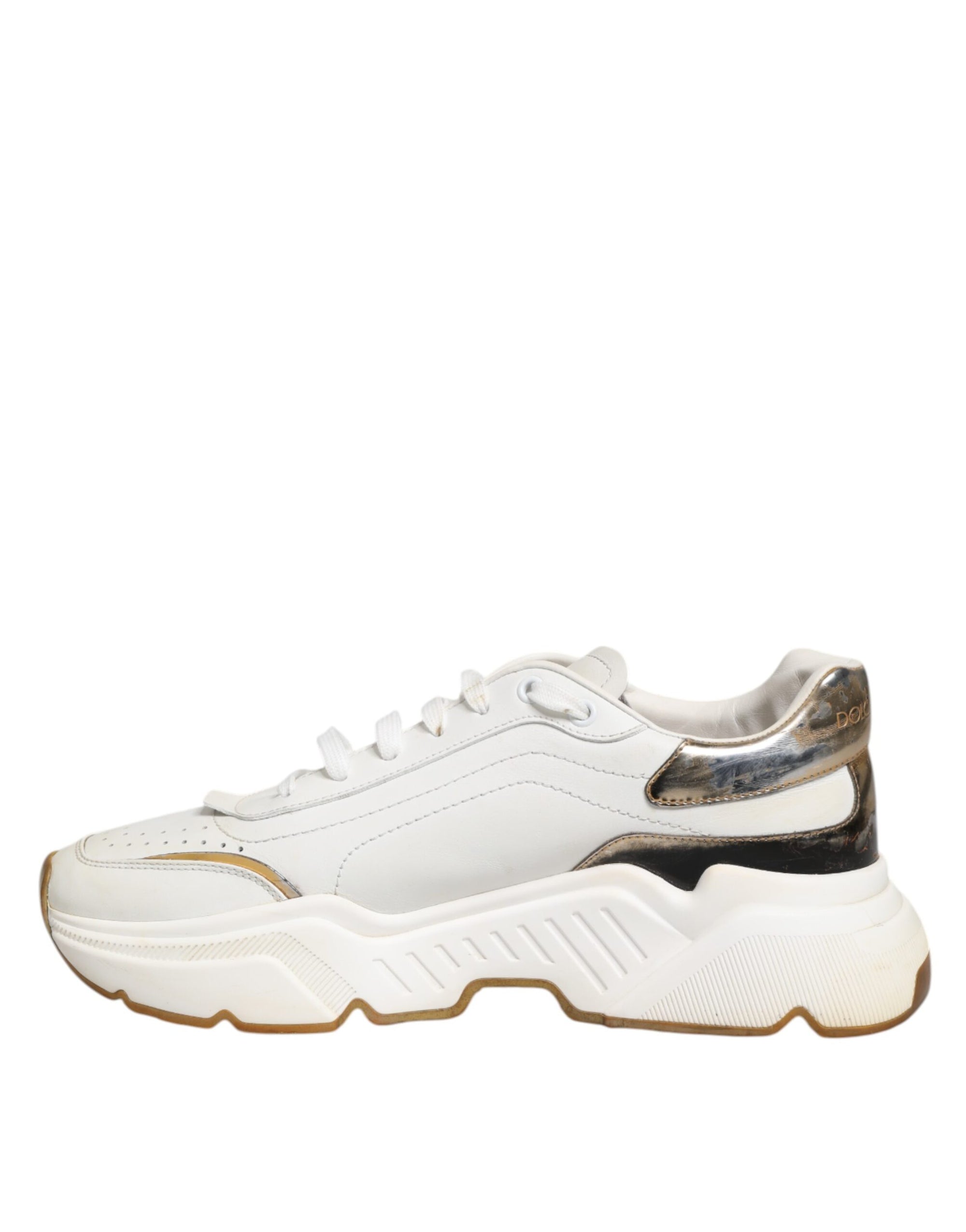 Dolce & Gabbana White Daymaster Leather Low Top Sneakers Shoes