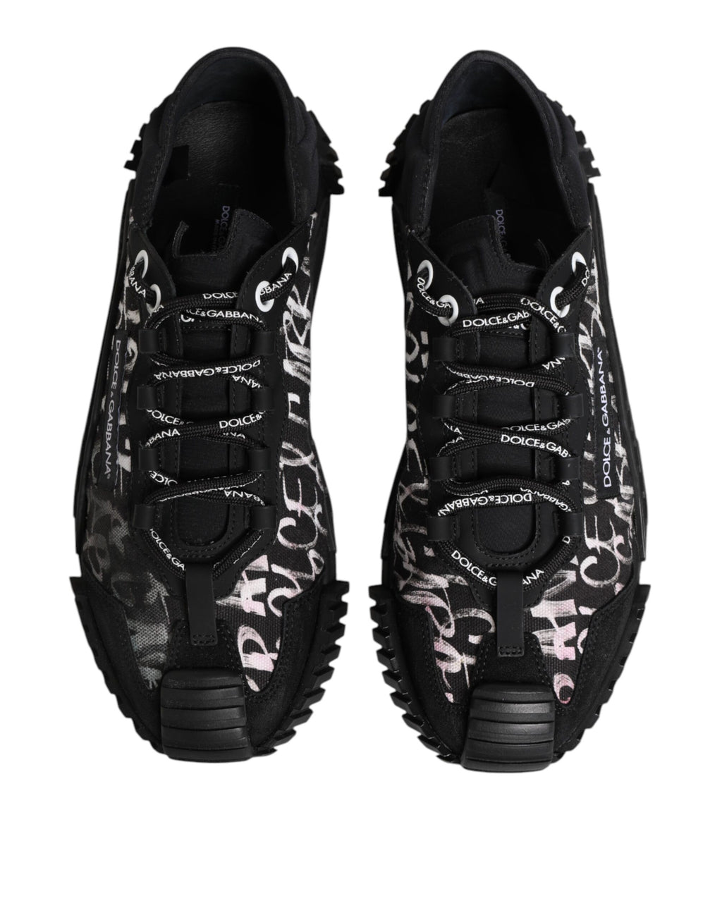Dolce & Gabbana Black White NS1 Lace Up Low Top Sneakers Shoes