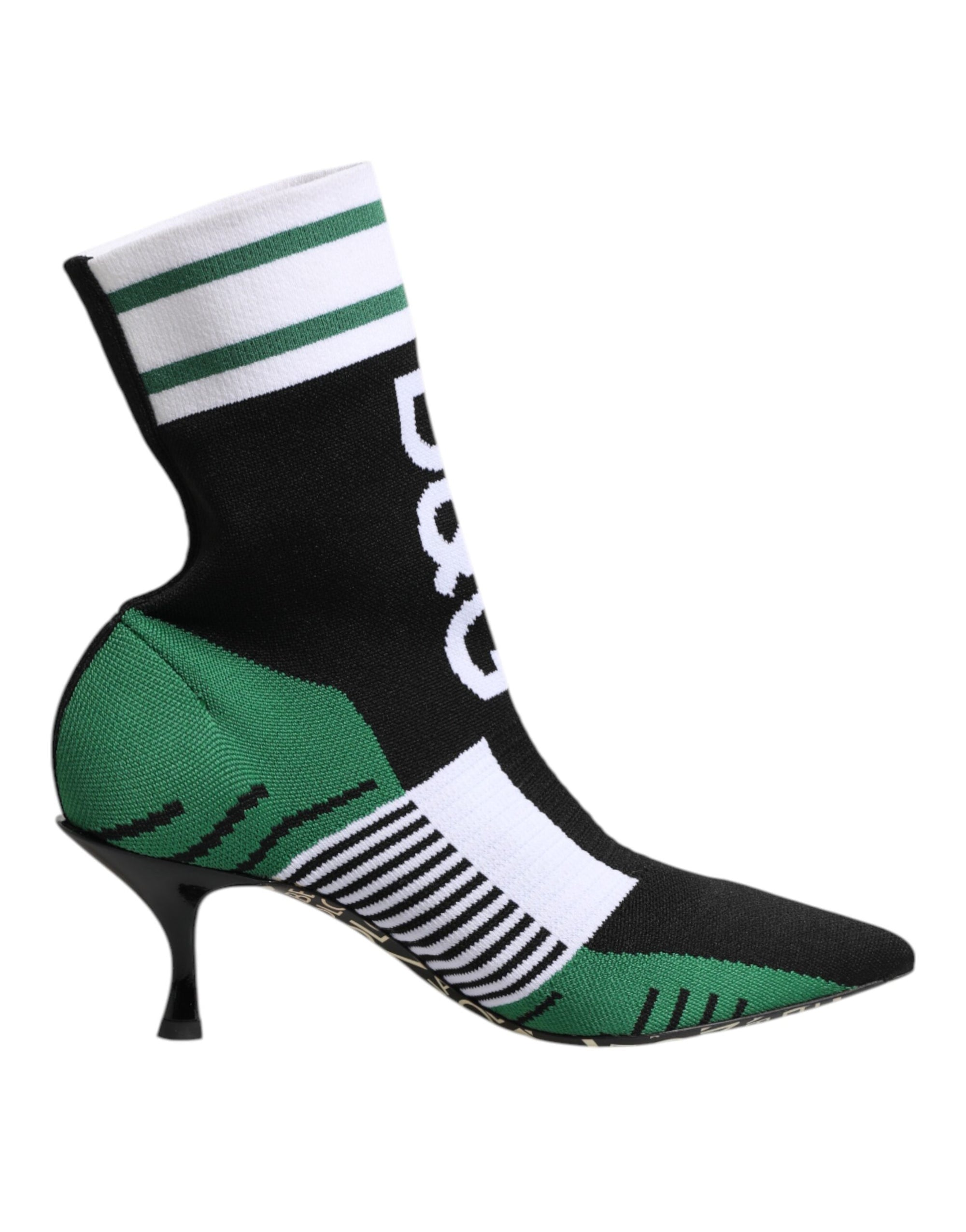Dolce & Gabbana Green Stretch Sock Style Ankle Boots Shoes