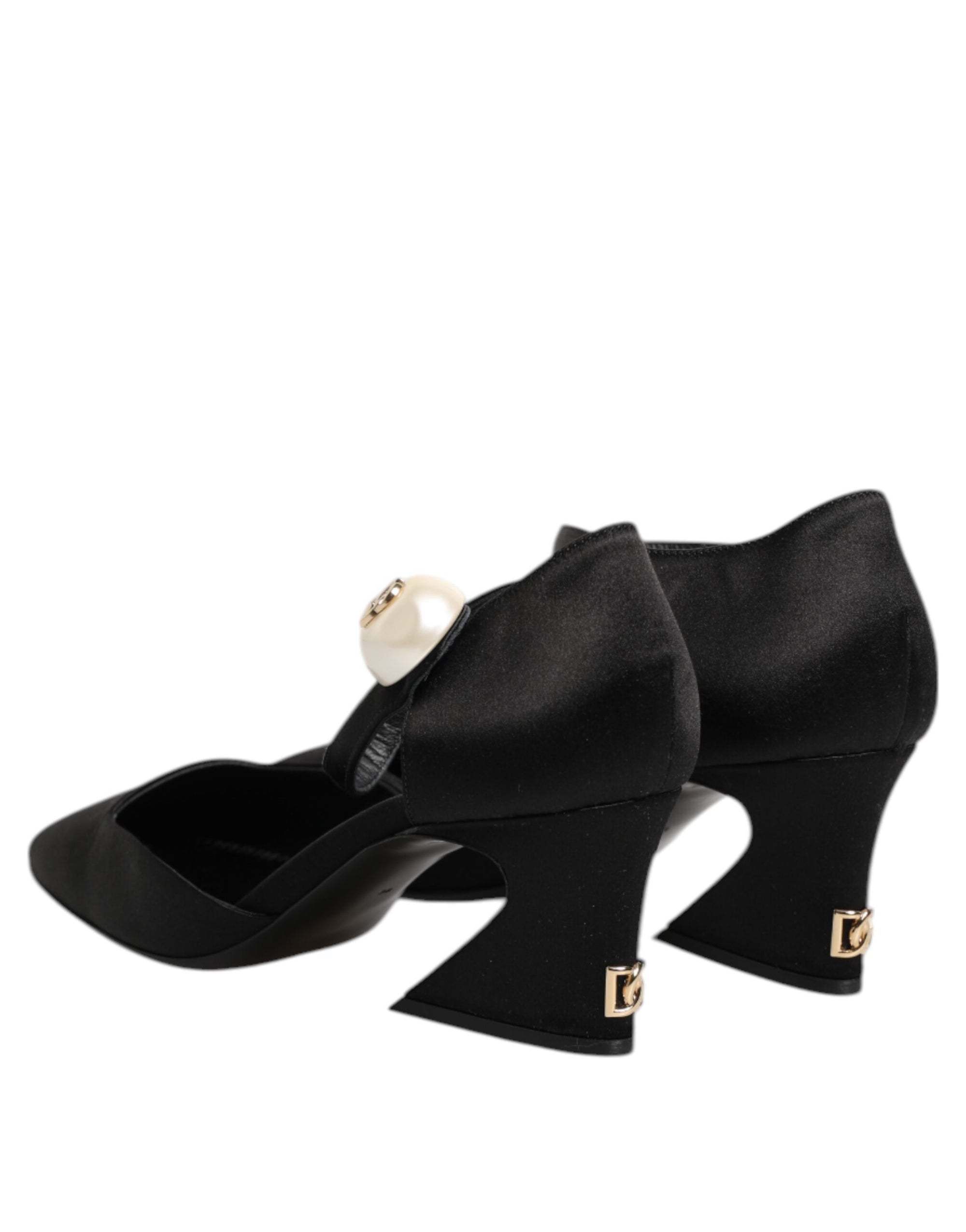 Dolce & Gabbana Black Leather Logo Ankle Strap Sandals Shoes