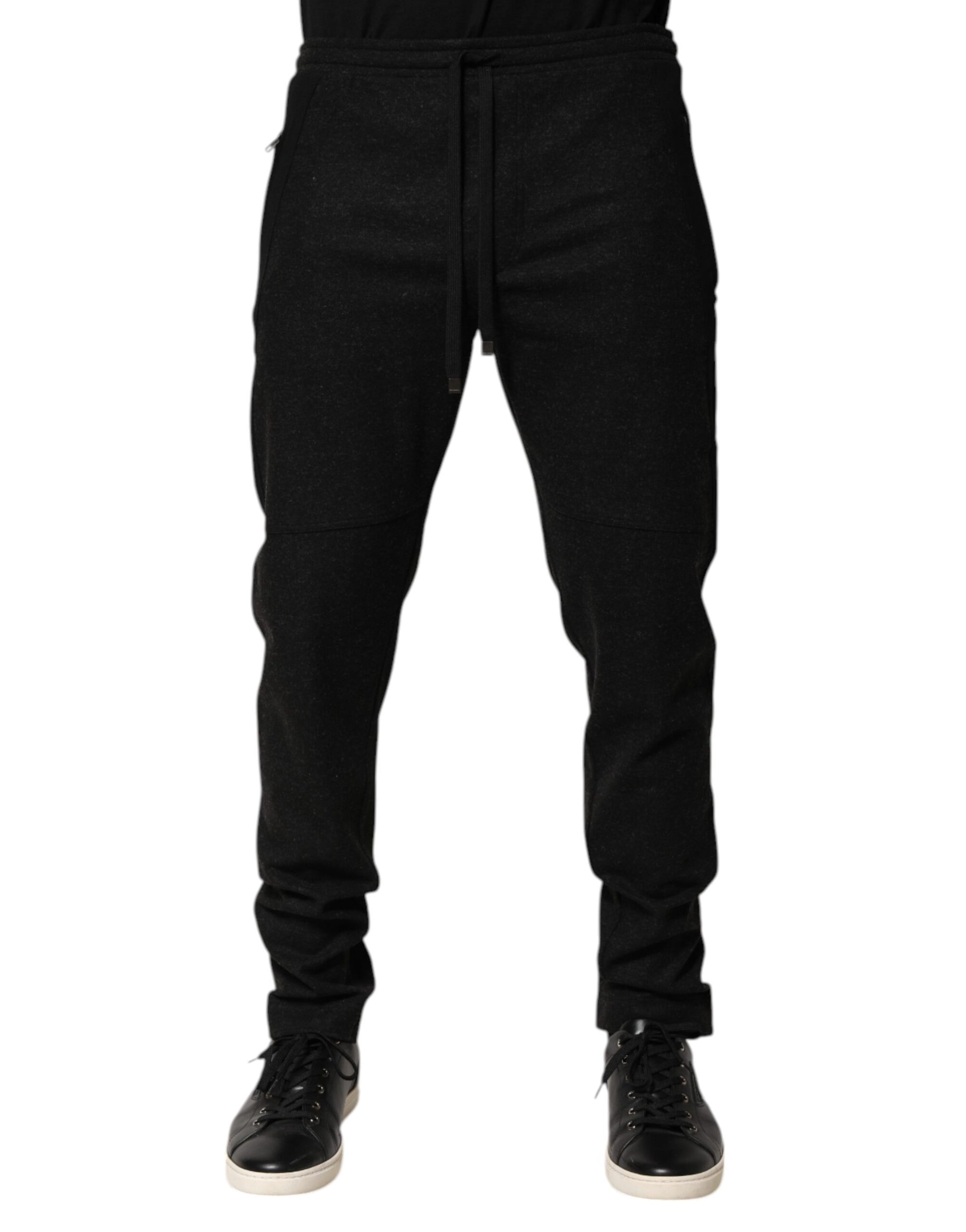 Dolce & Gabbana Marl Black Wool Blend Jogger Sweatpants Pants