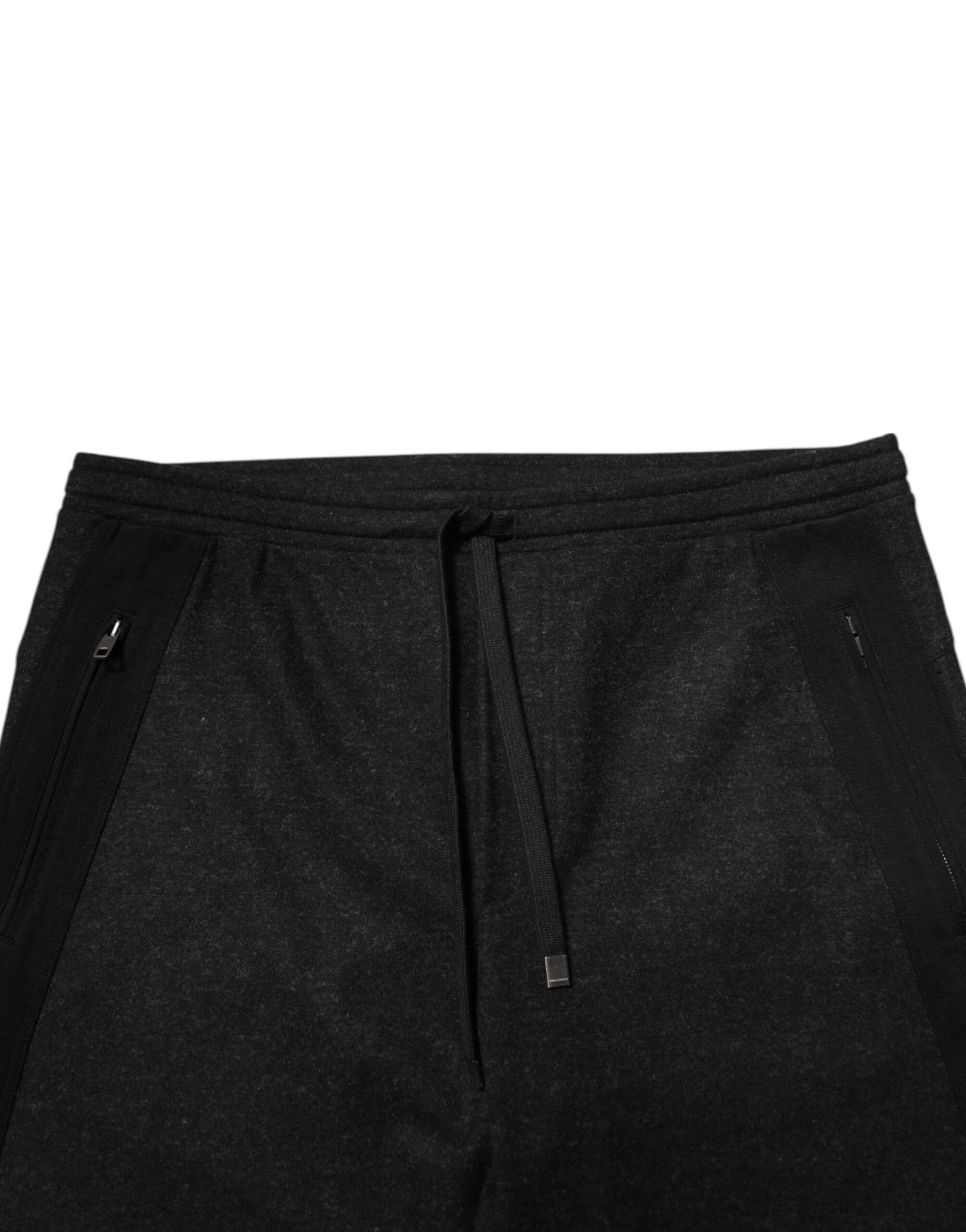 Dolce & Gabbana Marl Black Wool Blend Jogger Sweatpants Pants
