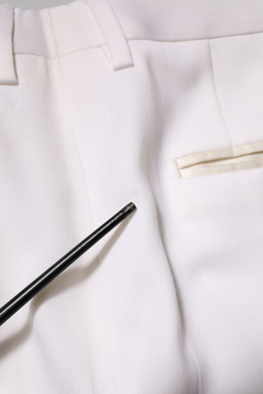 Dolce & Gabbana White Polyester Tapered Formal Trouser Pants