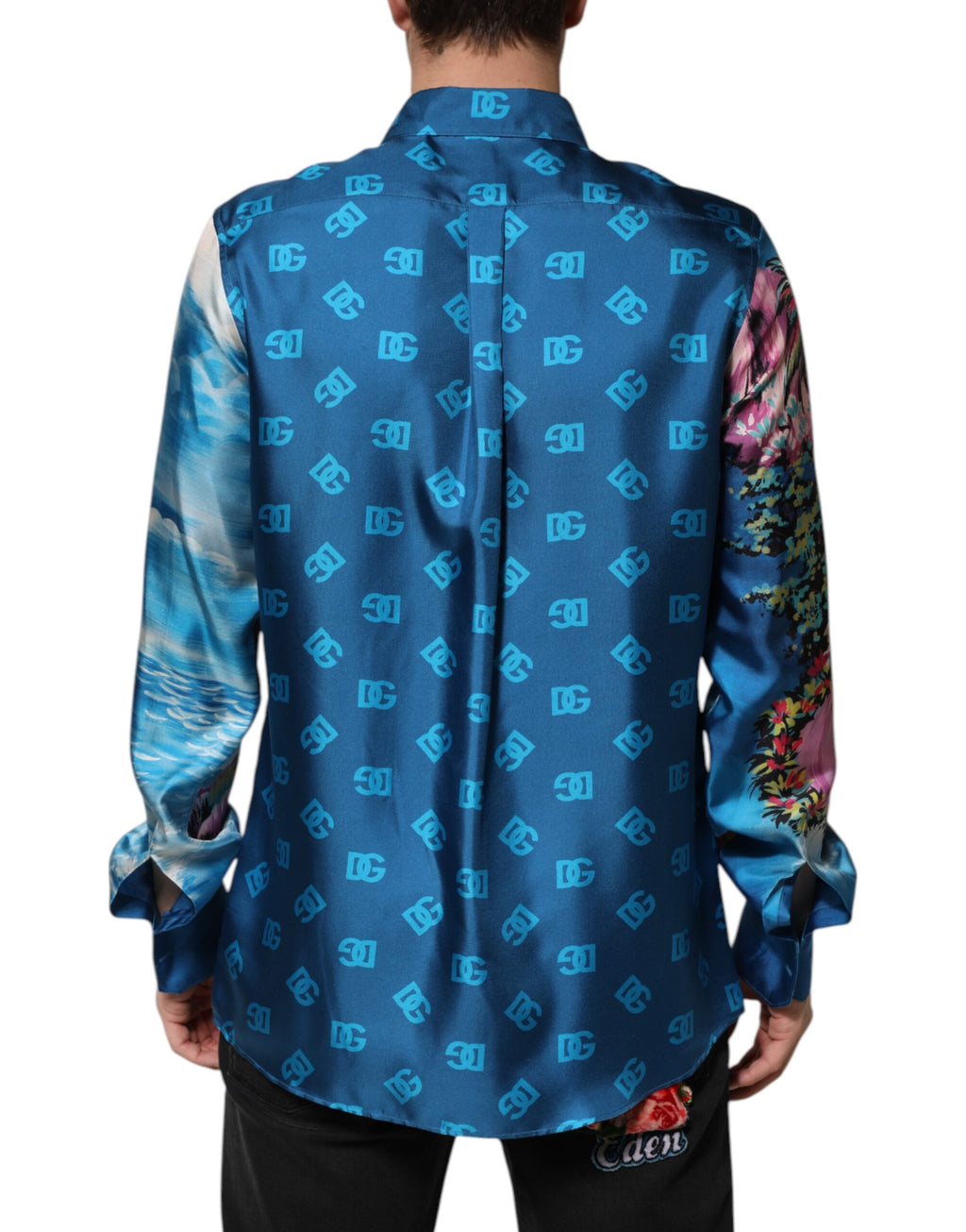 Dolce & Gabbana Multicolor Silk DG Long Sleeves Formal Shirt