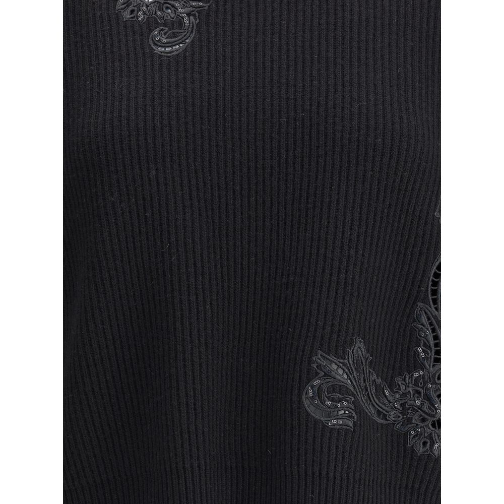 Versace Barocco Leaf Embroidered Sweater