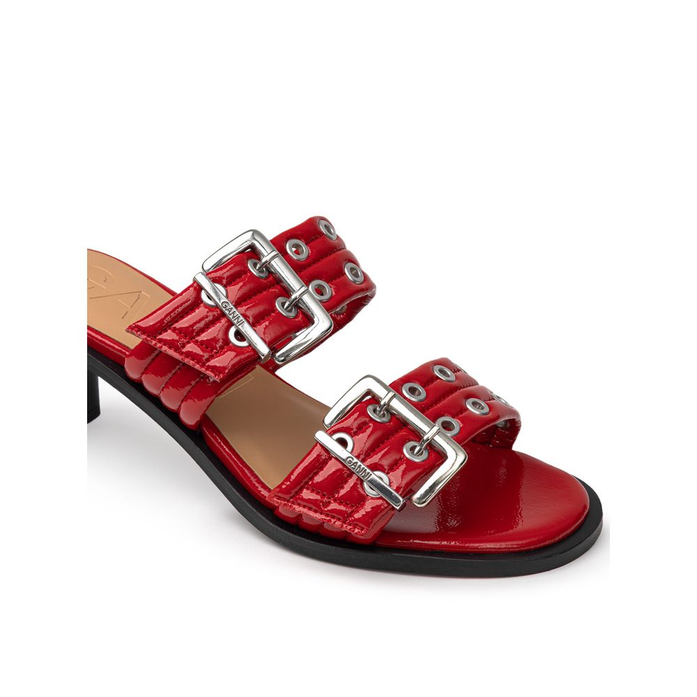 Ganni Red Leather Sandal