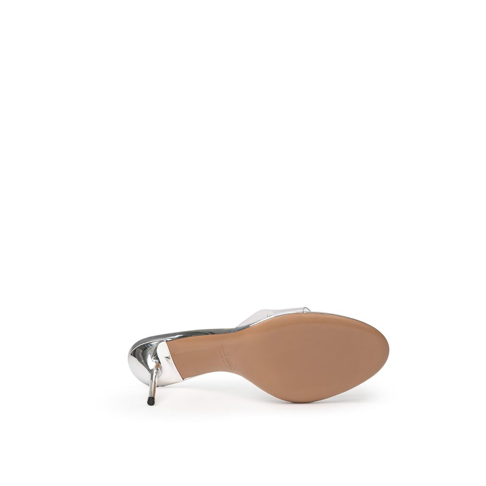 Paris Texas Gray Leather Mule