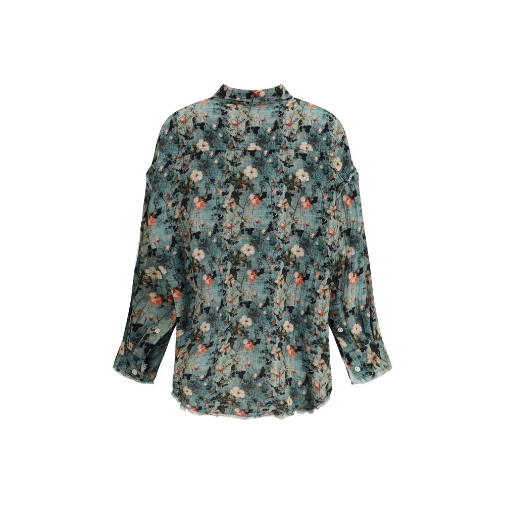 R13 Ruffle floral Shirt