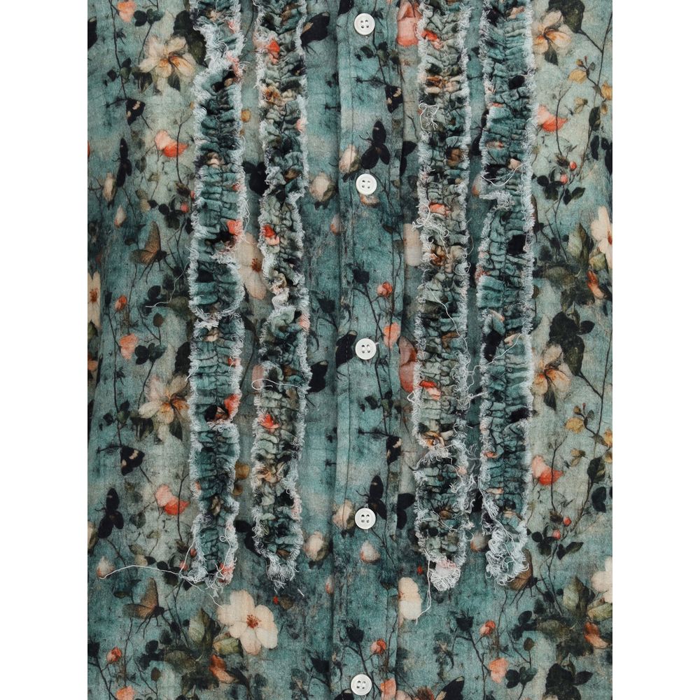 R13 Ruffle floral Shirt