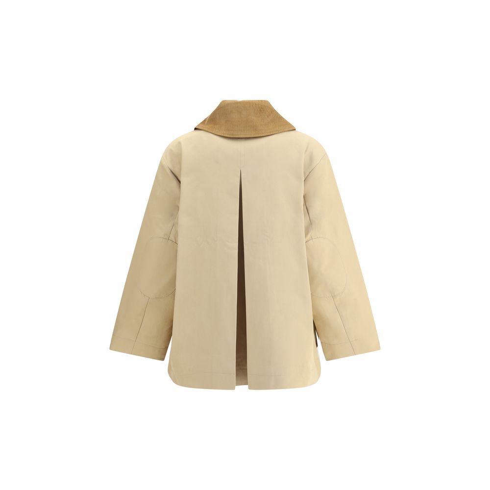 Ganni Cotton Jacket with corduroy collar