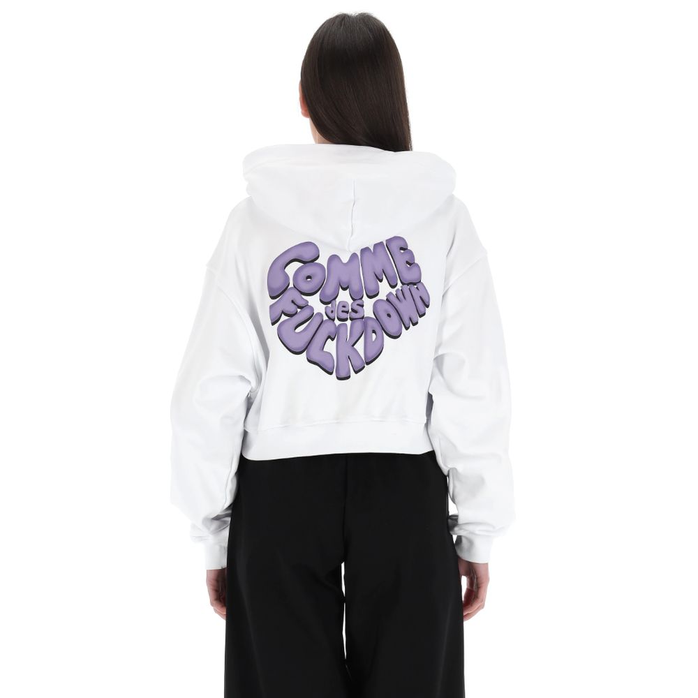 Comme Des Fuckdown White Cotton Sweater