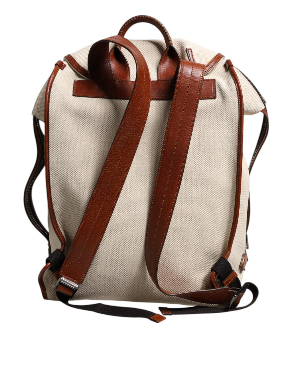 Dolce & Gabbana Beige Brown Canvas Leather EDGE Travel Men Back Pack Bag