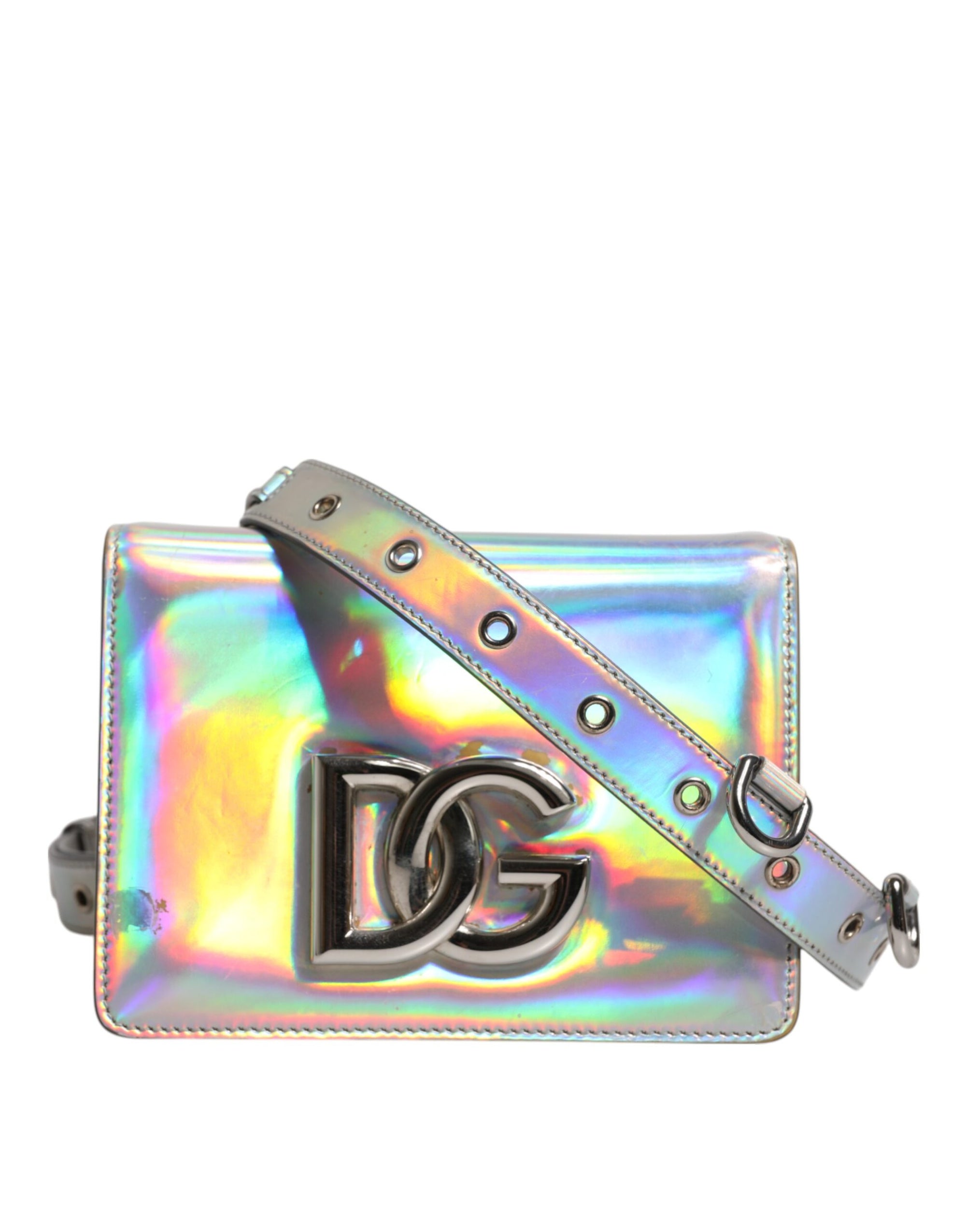 Dolce & Gabbana Metallic Silver Holographic Shoulder Crossbody Bag