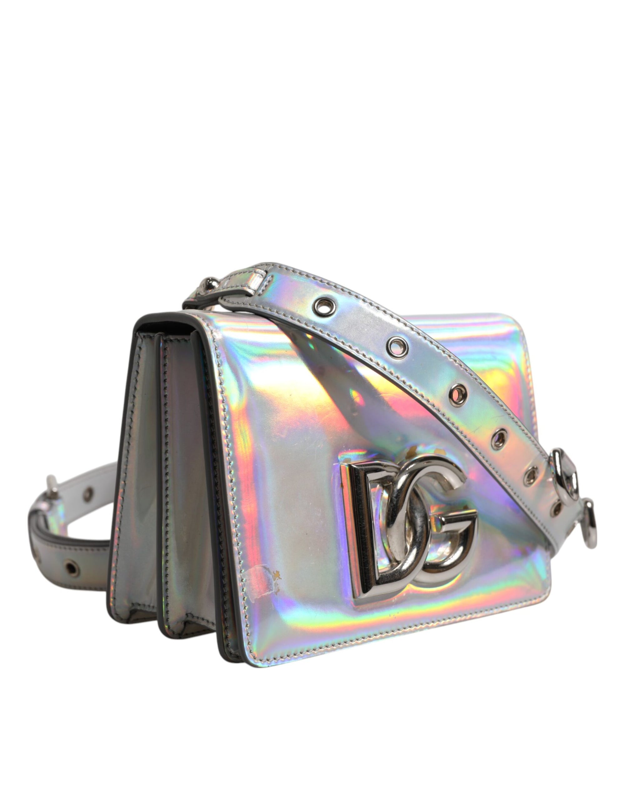 Dolce & Gabbana Metallic Silver Holographic Shoulder Crossbody Bag