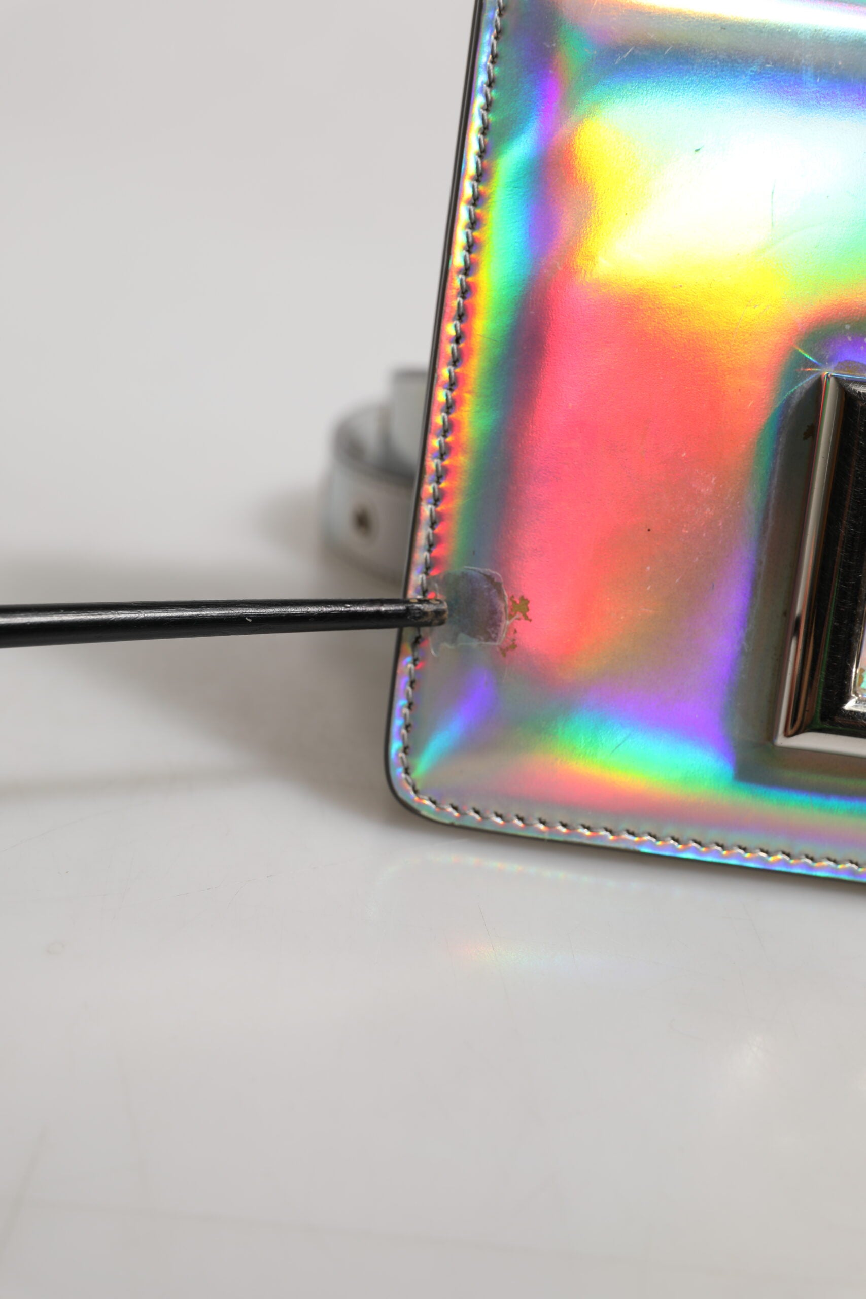 Dolce & Gabbana Metallic Silver Holographic Shoulder Crossbody Bag