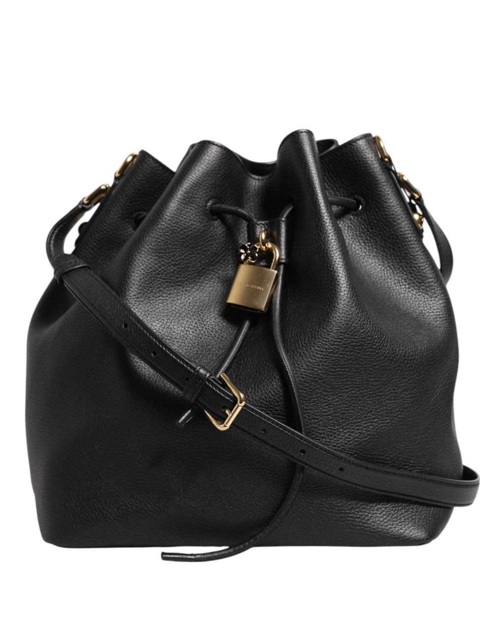 Dolce & Gabbana Black Leather Shoulder Crossbody Bucket DOLCE Bag