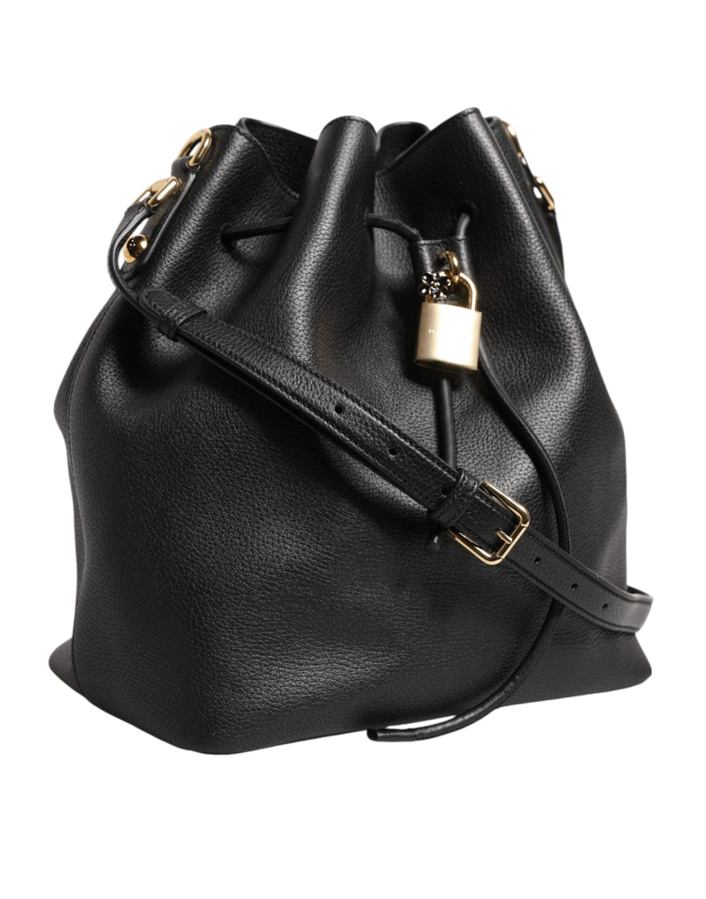 Dolce & Gabbana Black Leather Shoulder Crossbody Bucket DOLCE Bag